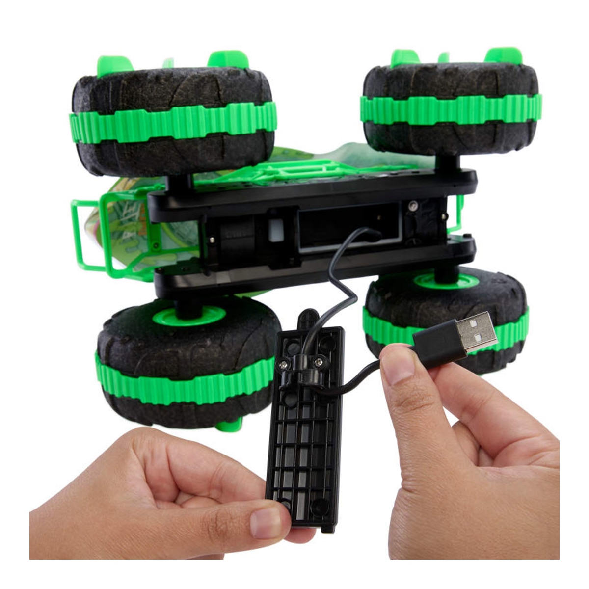 Vehículo anfibio teledirigido Monster Trucks Gator Bite RC Mutant Grip.Hot Wheels Mattel 5
