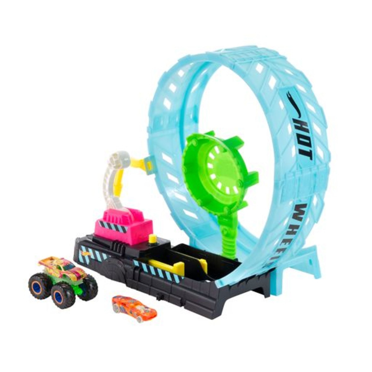 Hot Wheels Monster Trucks Glow Reto looping extremo Pista de coches 1