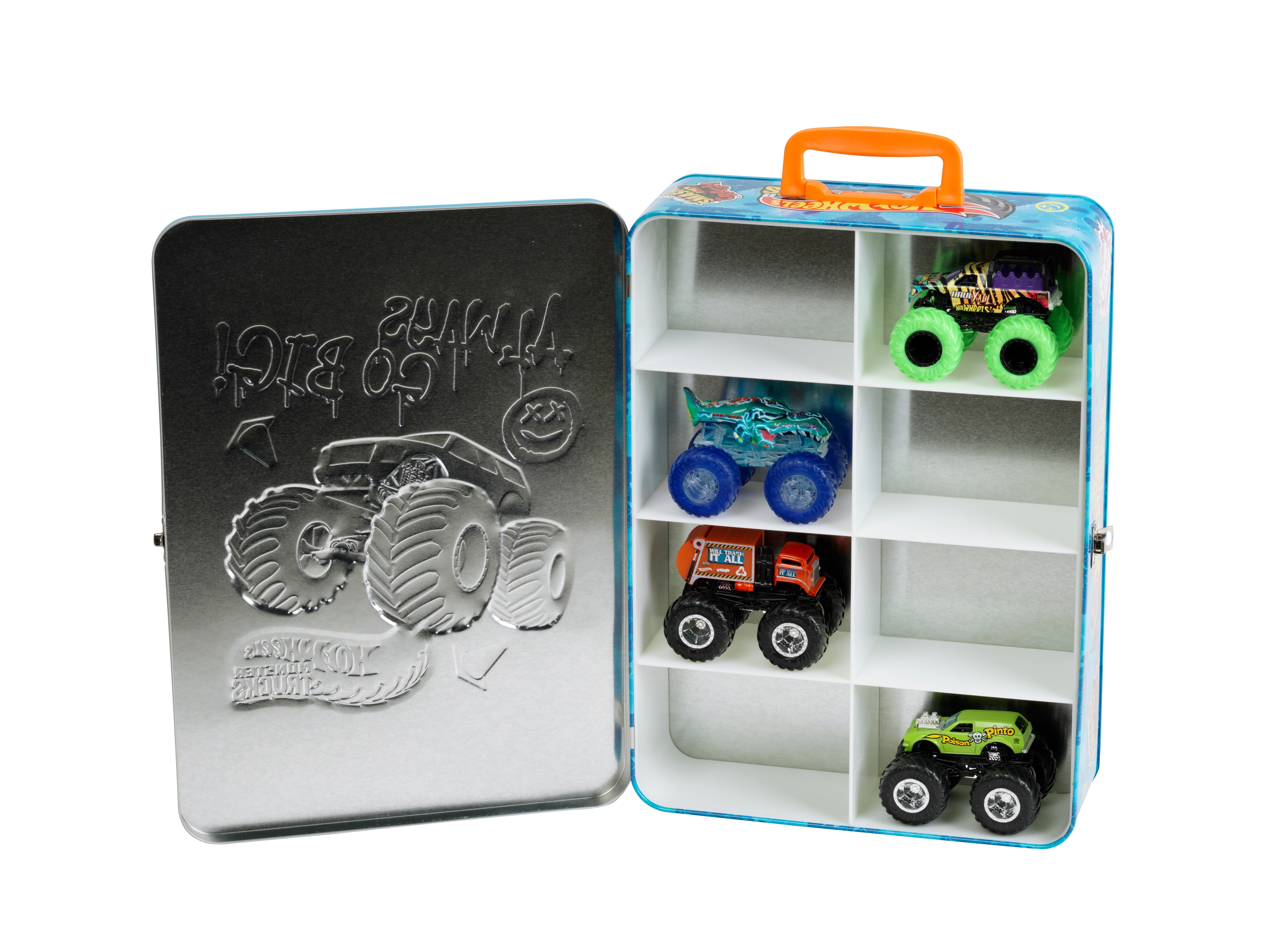 Estuche de metal para 8 coches Monster Truck Hot Wheels 5