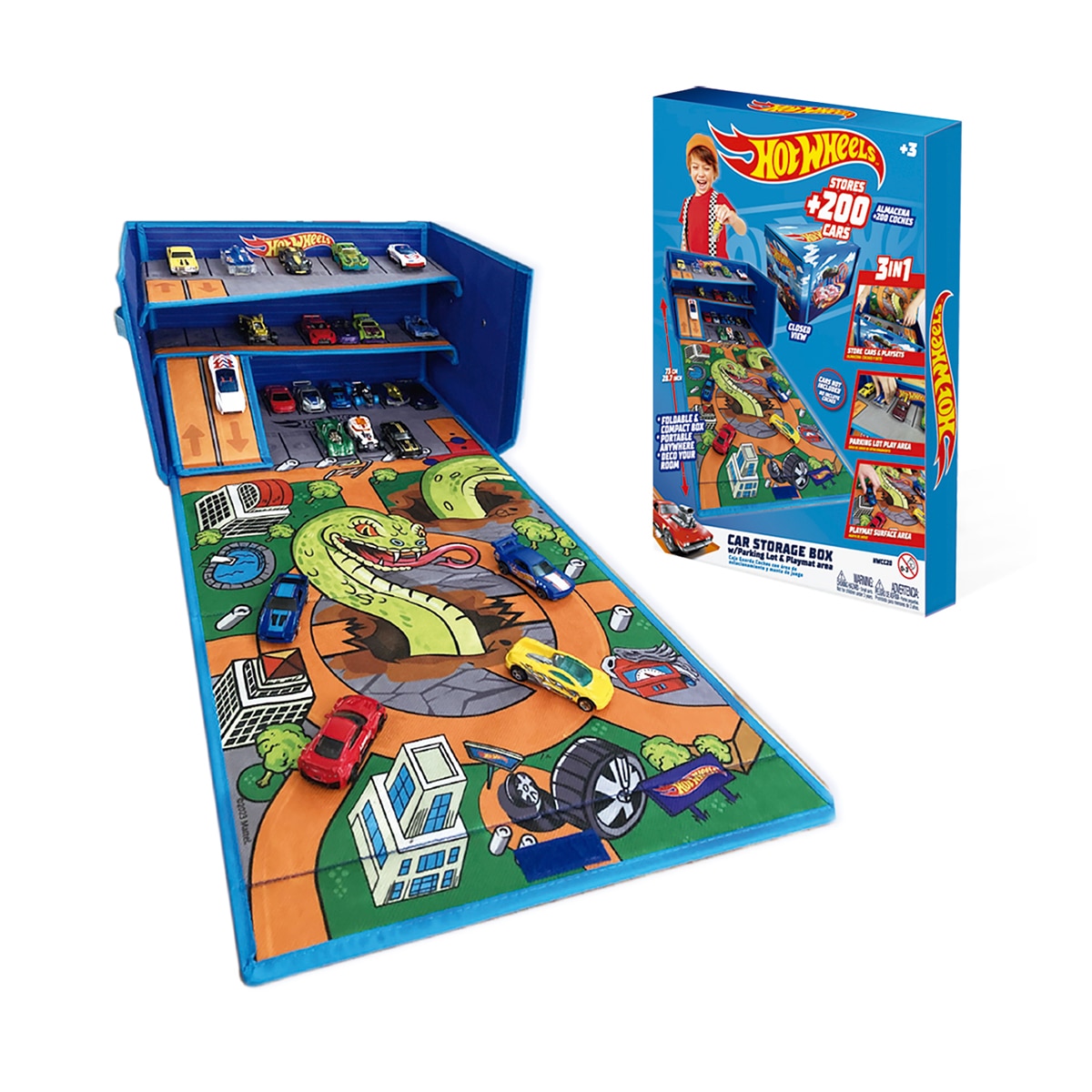Caja organizadora de coches con pista y Area de juego Hot Wheels Cefa Toys 1