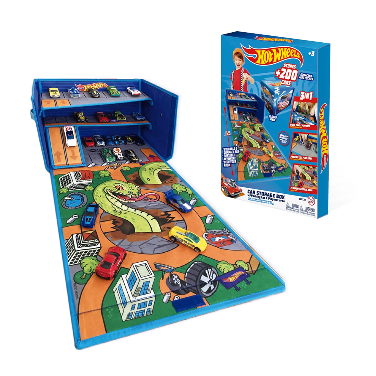 Caja organizadora de coches con pista y Area de juego Hot Wheels Cefa Toys 5