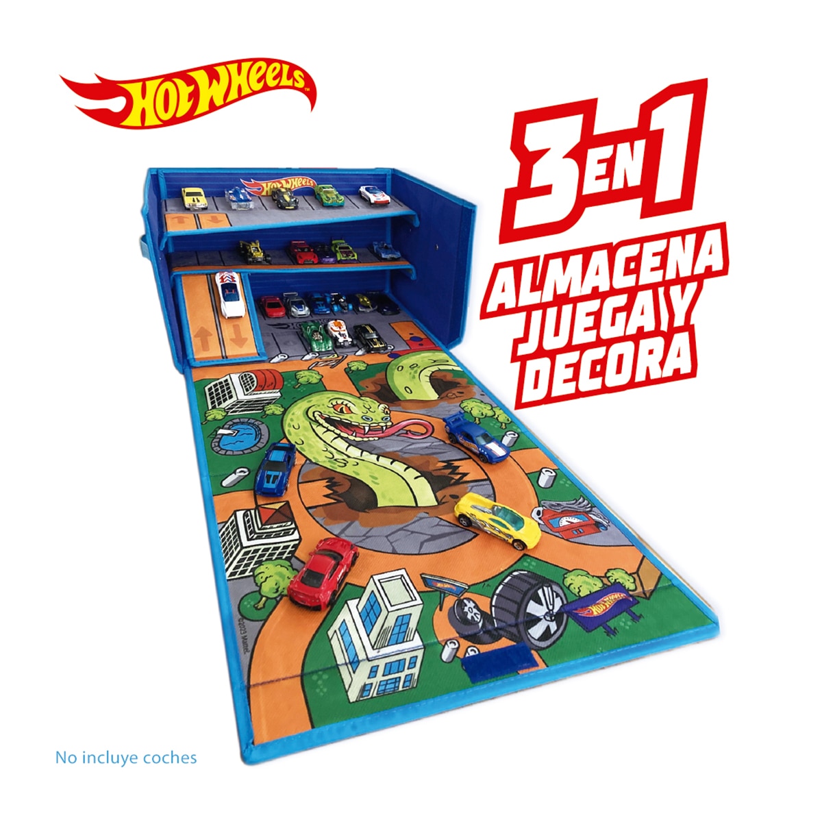 Caja organizadora de coches con pista y Area de juego Hot Wheels Cefa Toys 6