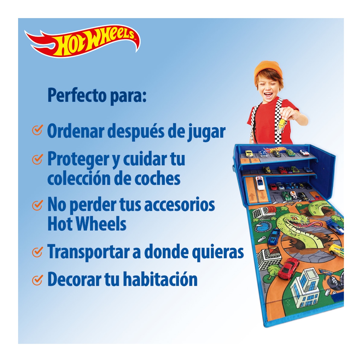 Caja organizadora de coches con pista y Area de juego Hot Wheels Cefa Toys 8