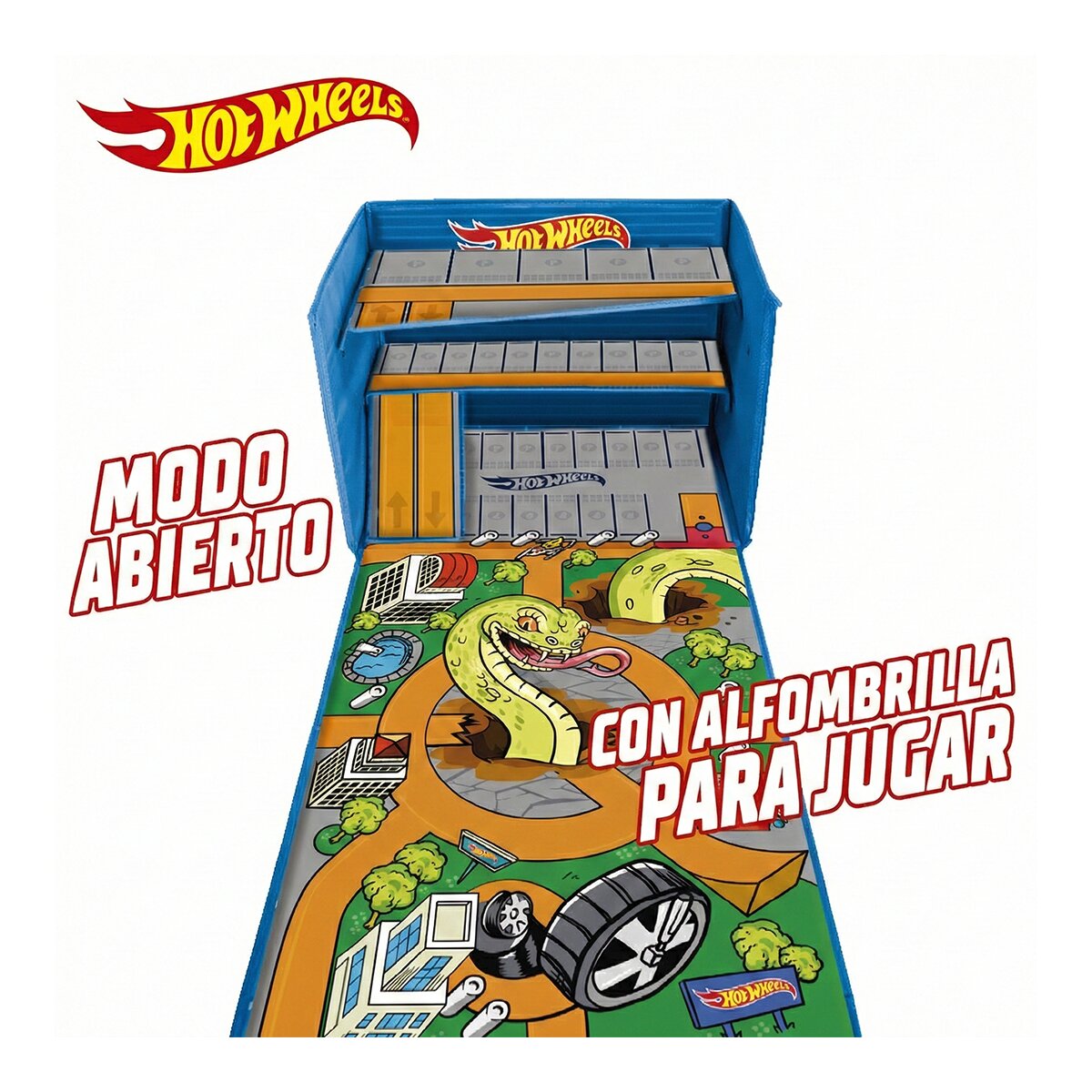 Caja organizadora de coches con pista y Area de juego Hot Wheels Cefa Toys 10