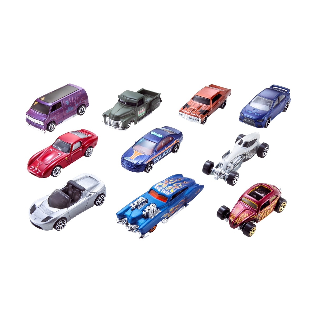 Hot Wheels Pack de 10 coches de juguete básicos (modelo surtido) 1