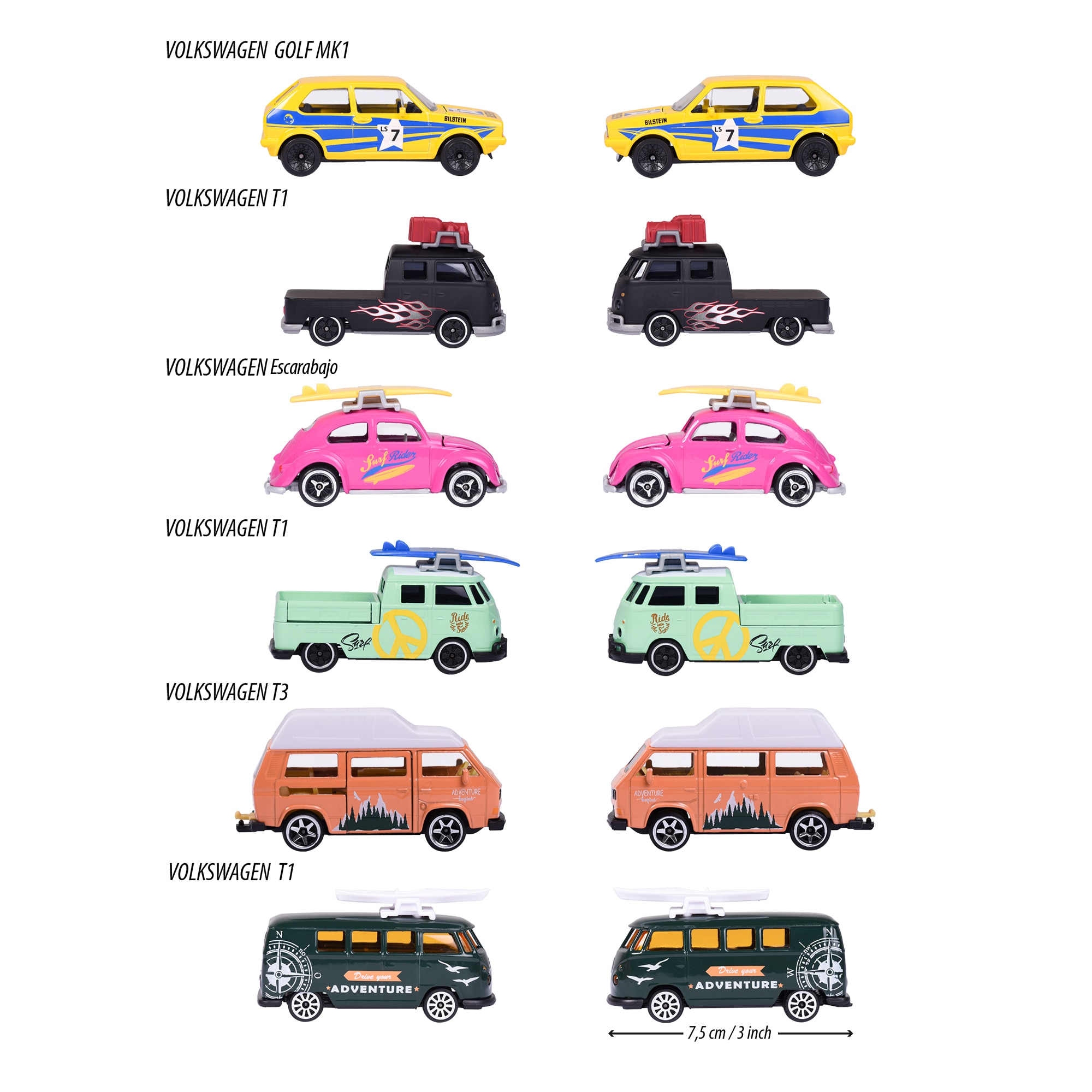Set 2 coches Volkswagen the originals 3 surt 4