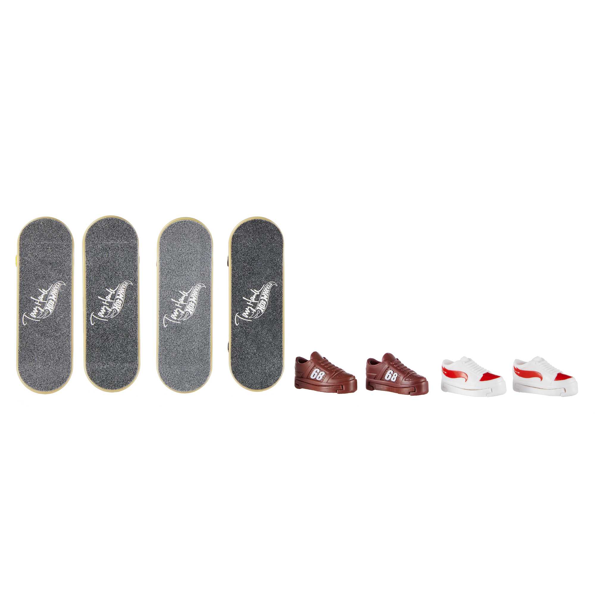 Pack 4 skate y mini zapatillas Fingerboards Hot Wheels 2