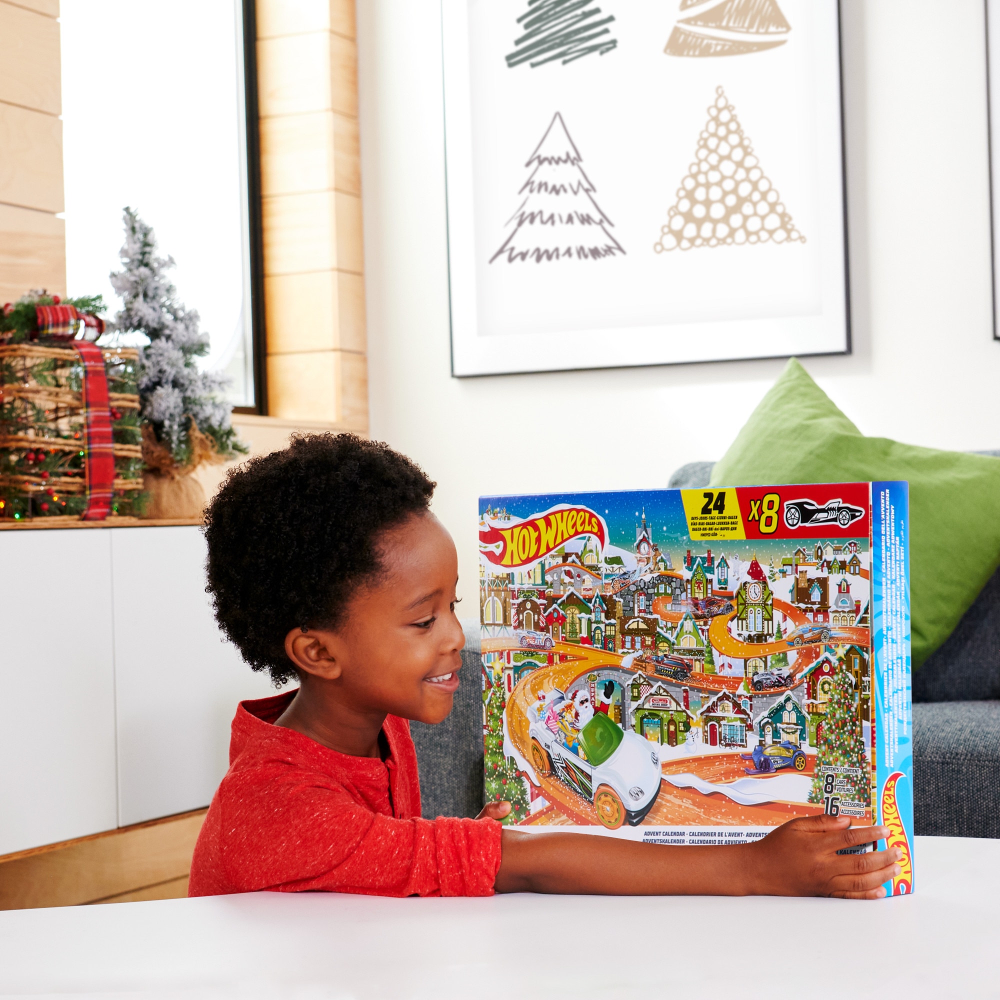 Calendario de adviento surtido con coches de juguete y accesorios Hot Wheels 2