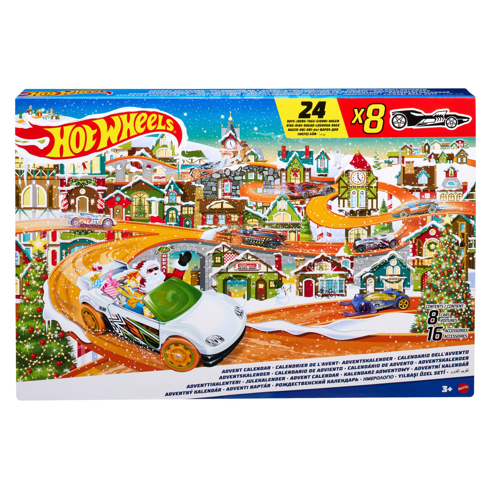 Calendario de adviento surtido con coches de juguete y accesorios Hot Wheels 6