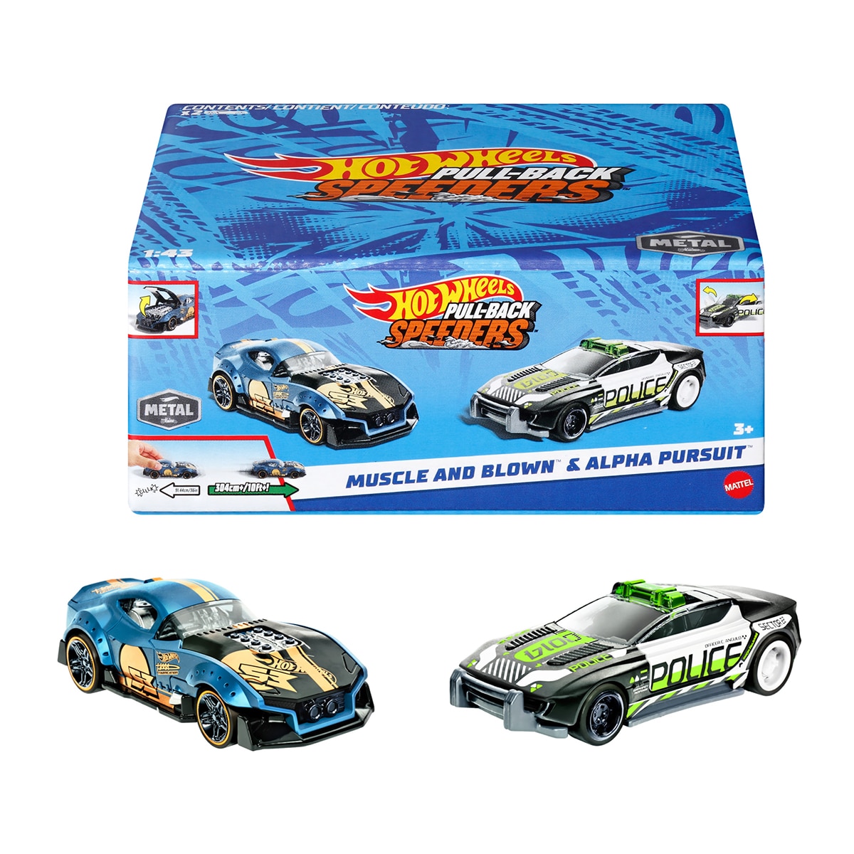 Pack 2 coches de juguete de carreras Hot Wheels 1
