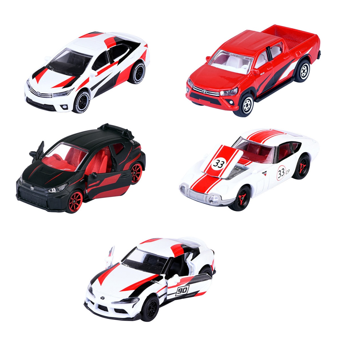Imagen 0 de Giftpack 5 coches de juguete Toyota Racing Majorette