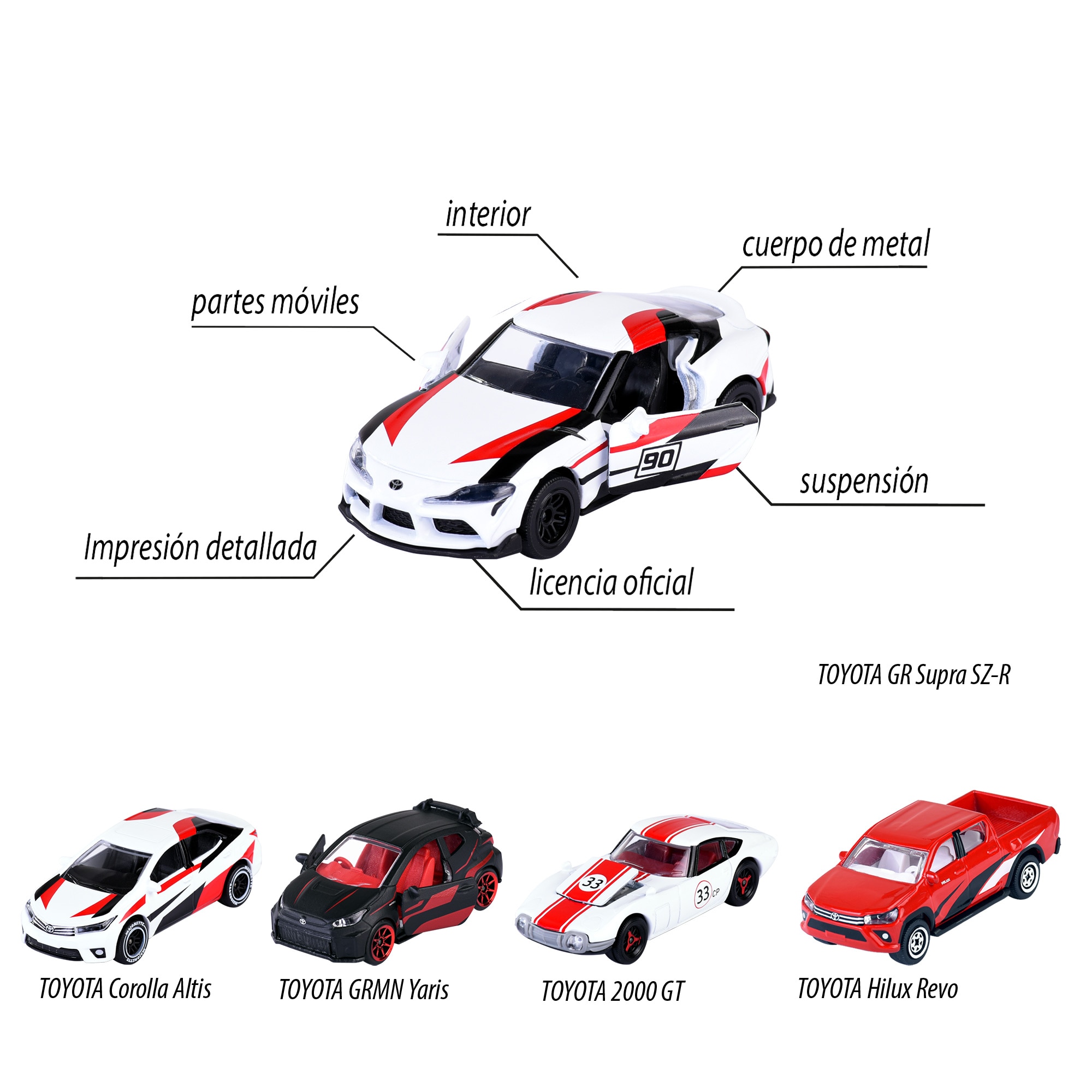 Giftpack 5 coches de juguete Toyota Racing Majorette 3