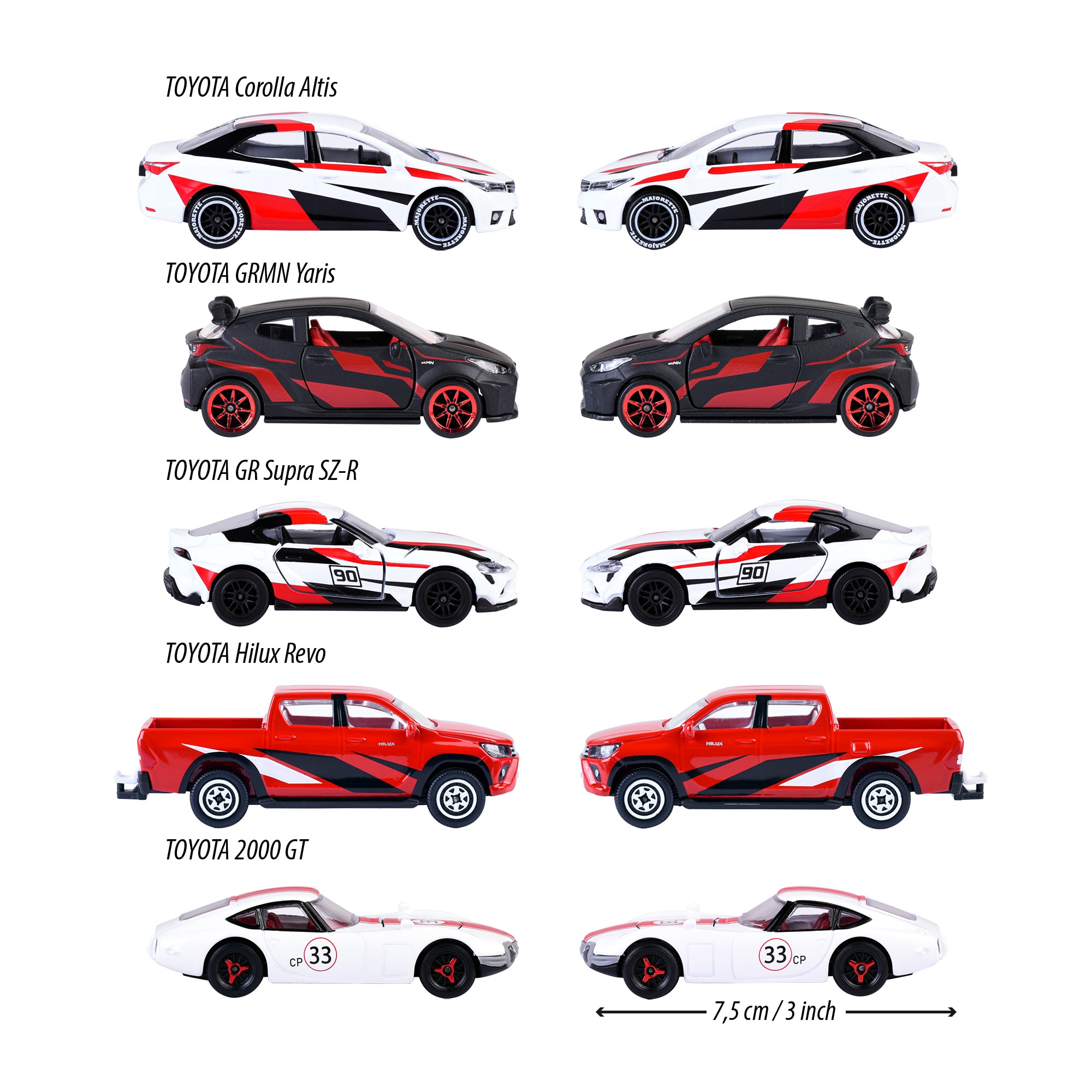 Giftpack 5 coches de juguete Toyota Racing Majorette 4