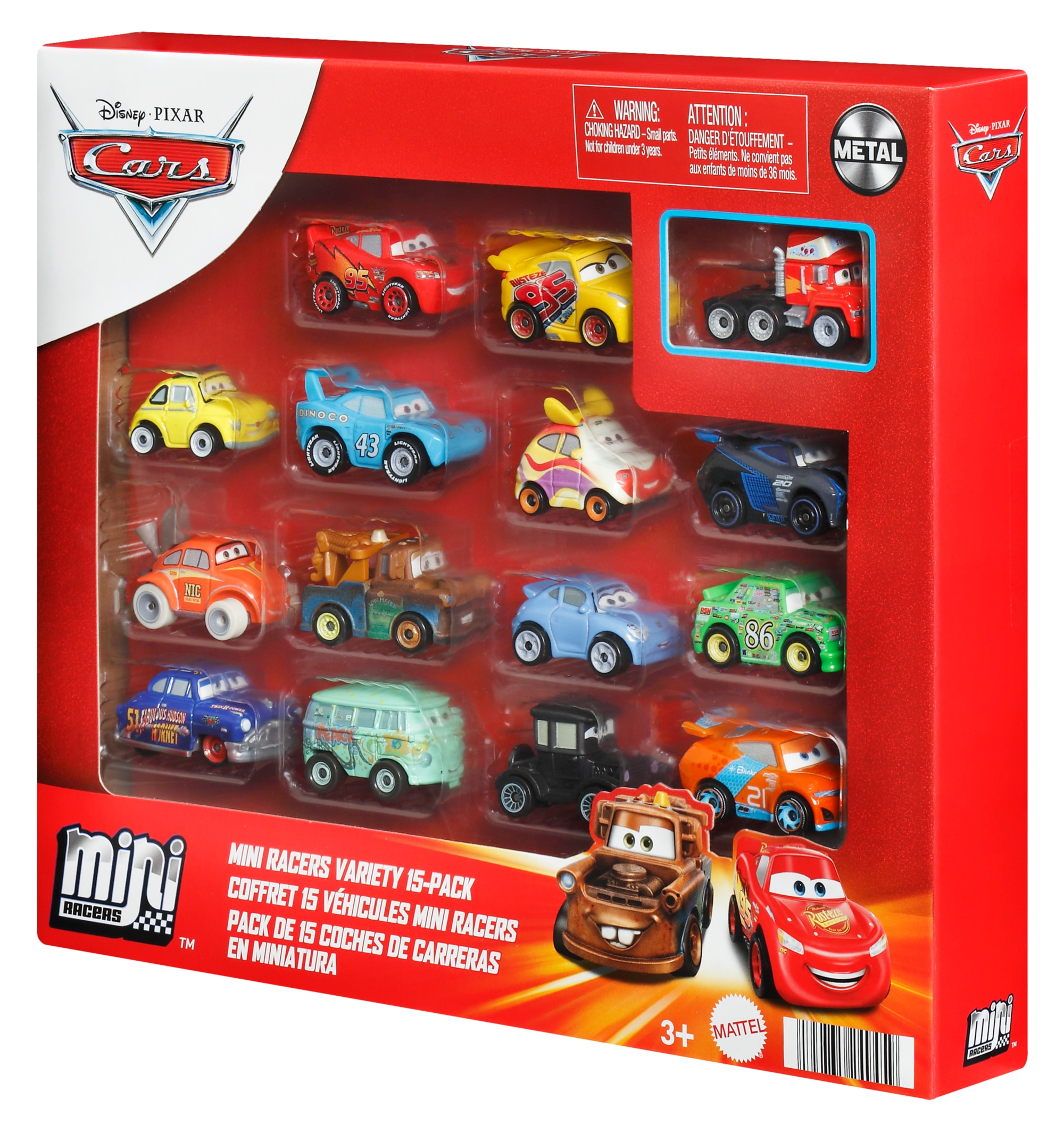 Vehiculo Mattel Disney Cars Pack de 15 minicoches Disney Cars 2