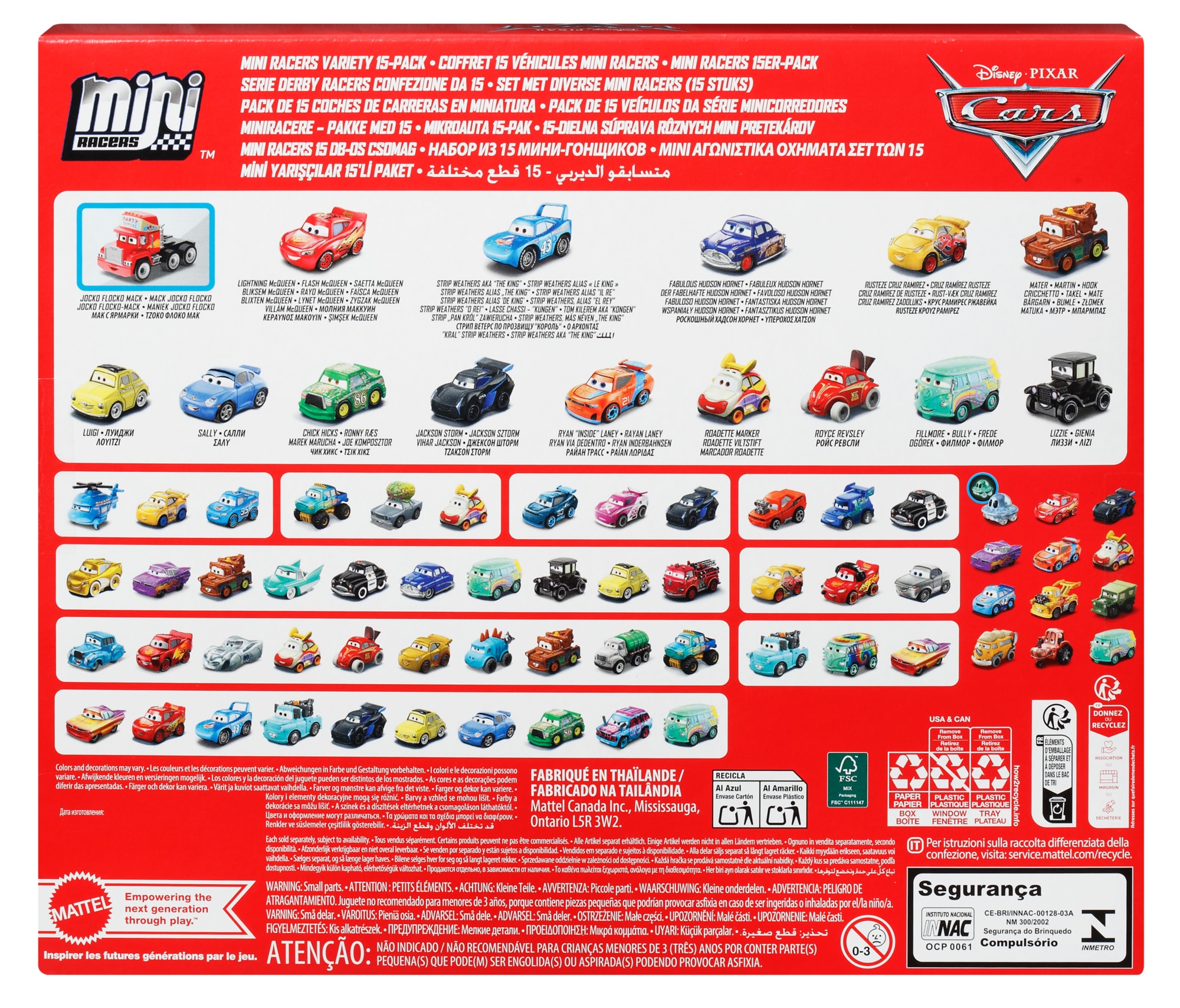 Vehiculo Mattel Disney Cars Pack de 15 minicoches Disney Cars 3