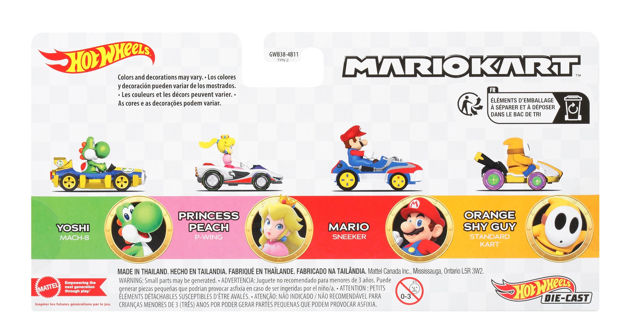 Vehiculo Hot Wheels Mario Kart conjunto de 4 personajes Hot Wheels 6