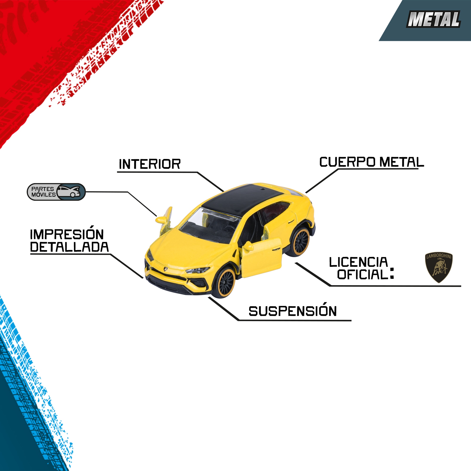 Set de 5 coches de metal Lamborghini Majorette 4