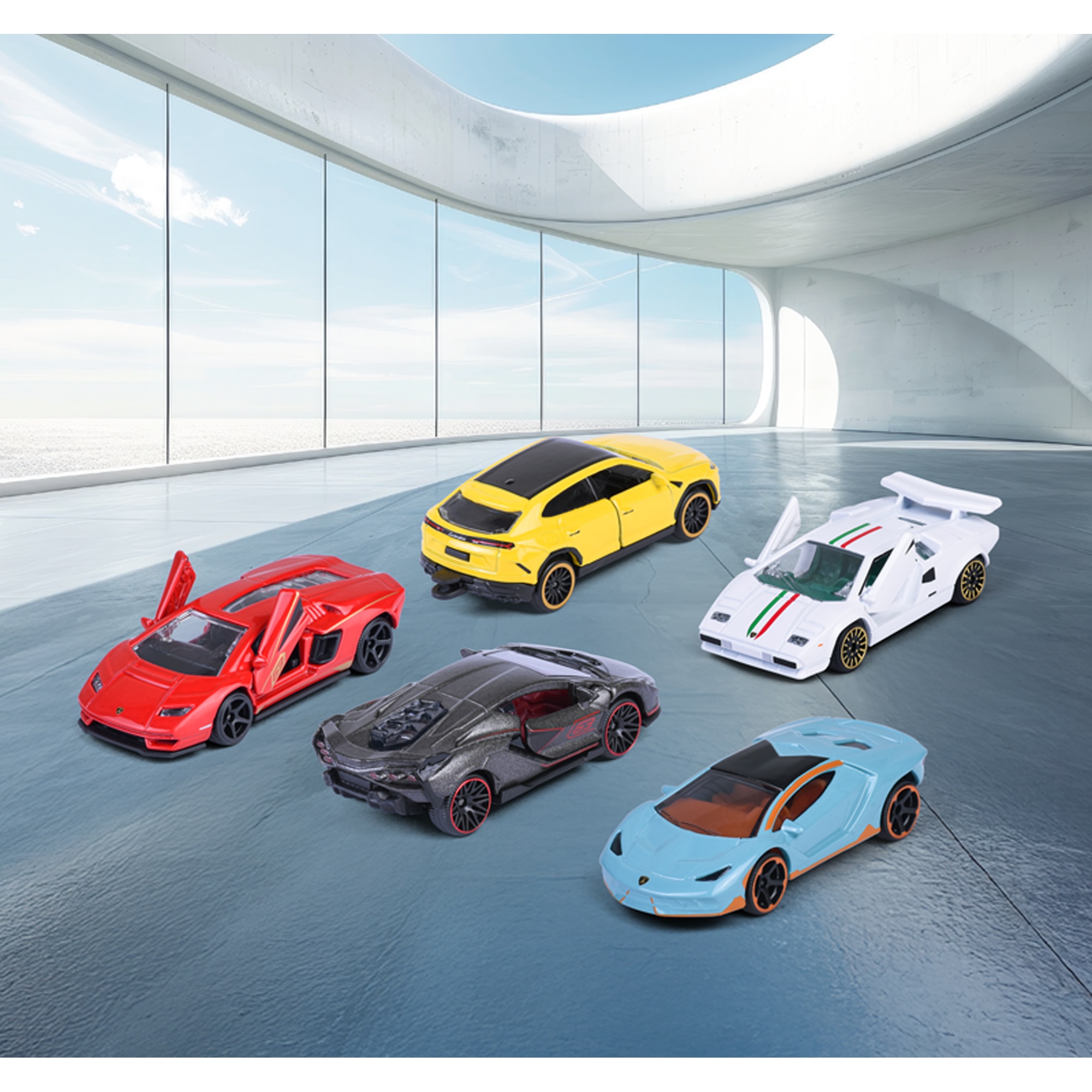 Set de 5 coches de metal Lamborghini Majorette 5