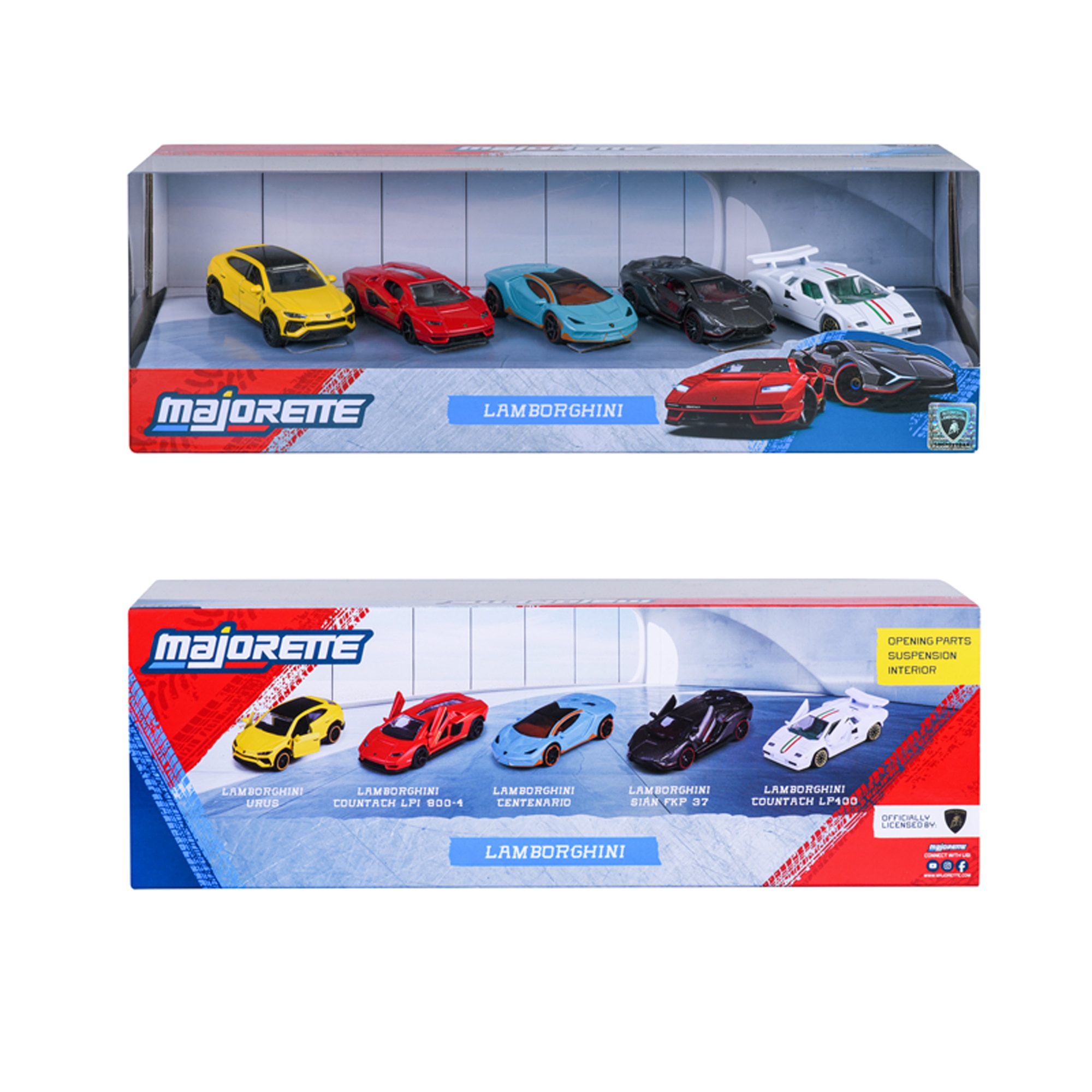 Set de 5 coches de metal Lamborghini Majorette 7