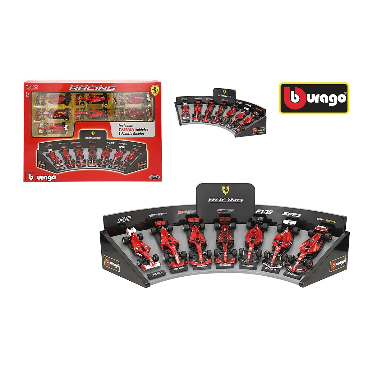 Set 7 Coches Ferrari F1 Metal 1:43 Burago Colorbaby Modelo Exclusivo 3