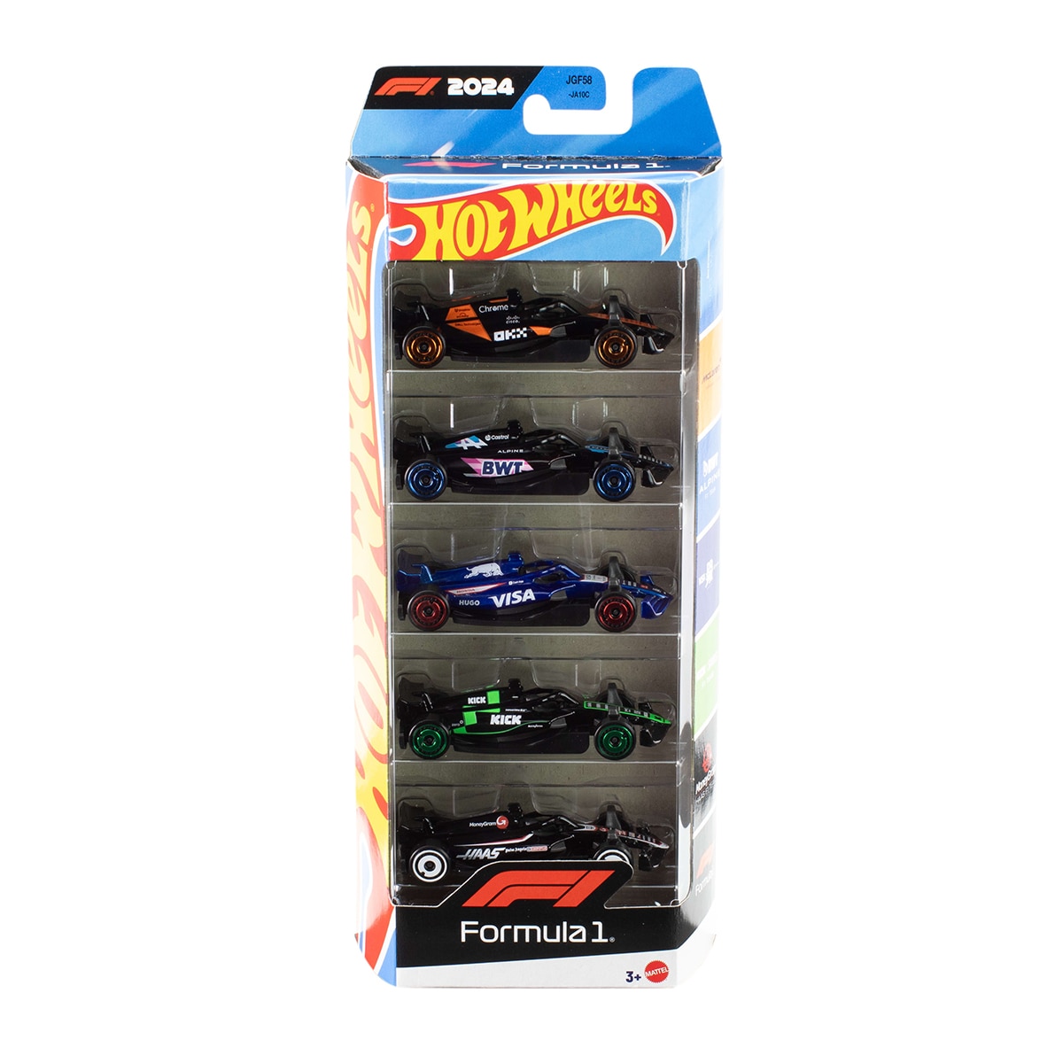 Imagen 0 de Pack 5 coches de juguete Formula 1 Hot Wheels Mattel modelos surtidos