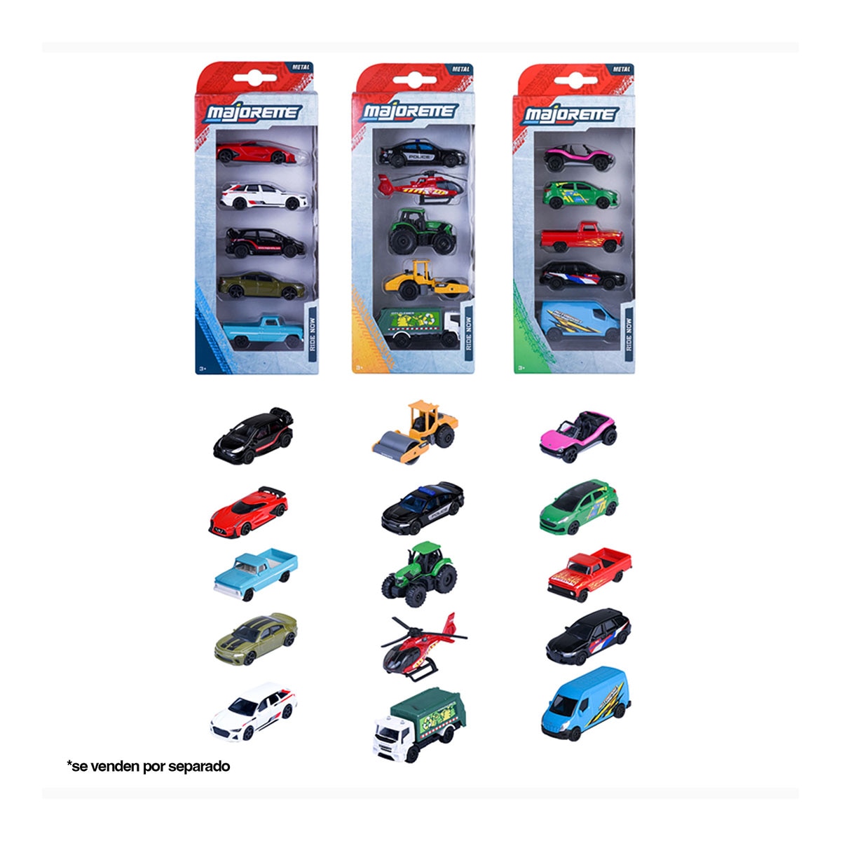 Imagen 0 de Blister con 5 vehículos de metal 1:64. 7,5 cm Street Cars, Surt 3.Majorette modelos surtidos