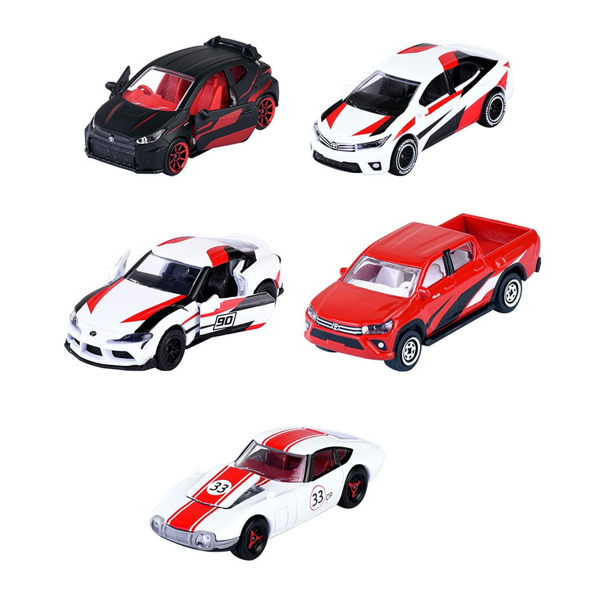 Imagen 3 de Set 5 Coches de metal a escala 1:64 Ride Cool Japan Toyota Racing Majorette