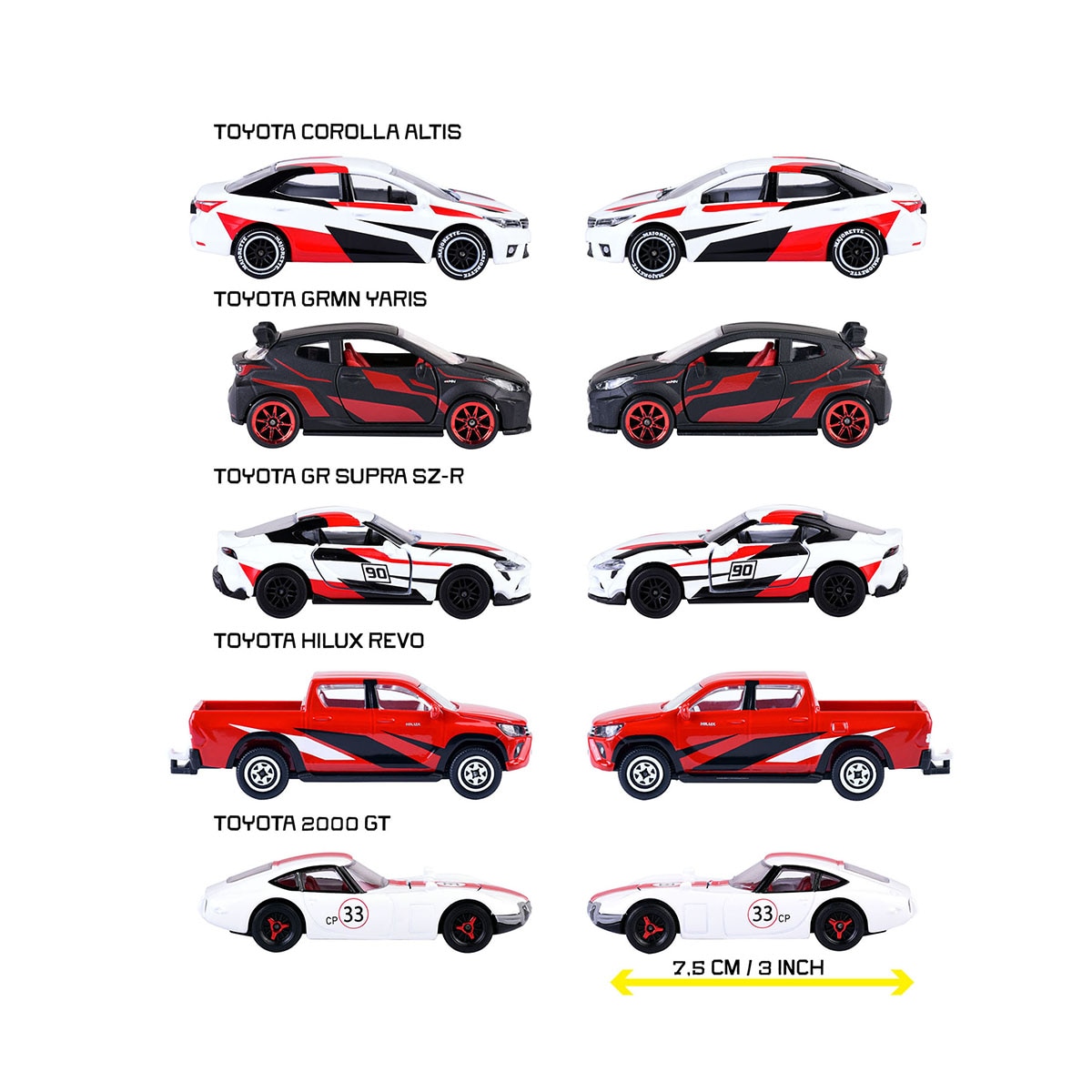 Imagen 9 de Set 5 Coches de metal a escala 1:64 Ride Cool Japan Toyota Racing Majorette