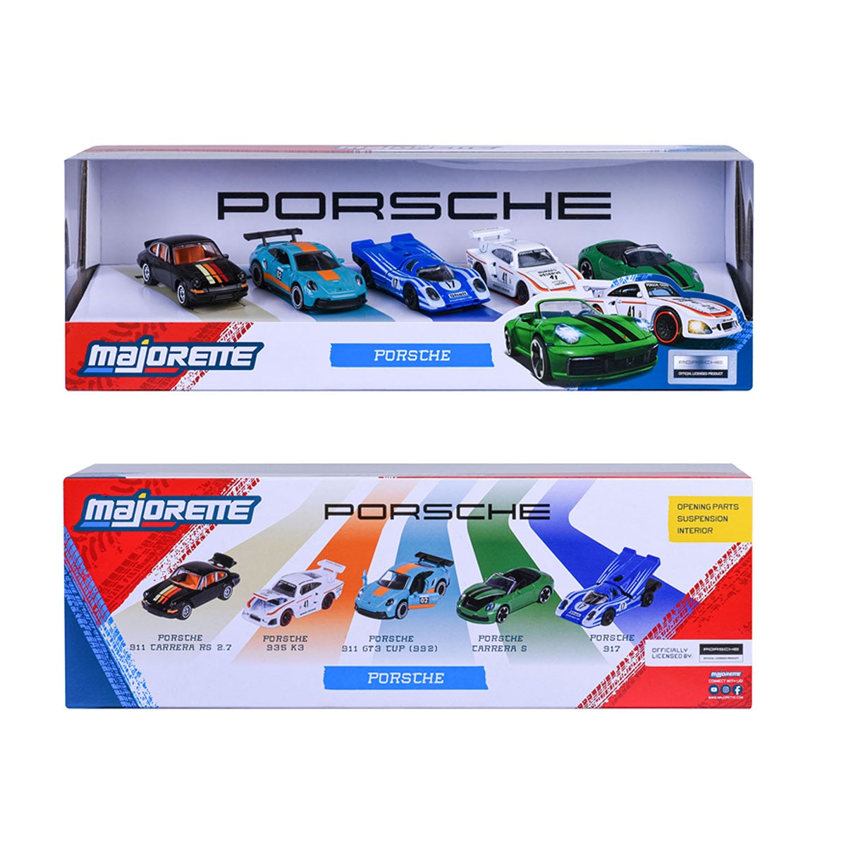 Set 5 Coches de metal a escala 1:64 Ride Cool Porsche Majorette 7