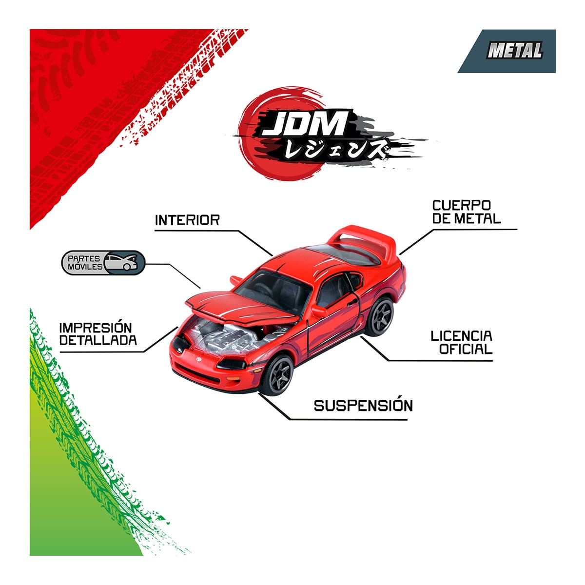 Set 5 Coches de metal a escala 1:64 Ride Cool Japan Domestic Market JDM Leyends Majorette 6