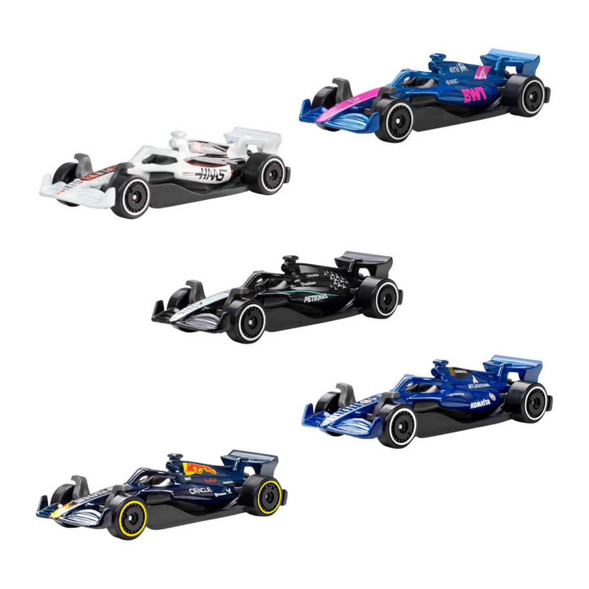 Pack 5 vehículos Fórmula 1 2025 Hot Wheels Mattel modelos surtidos 2