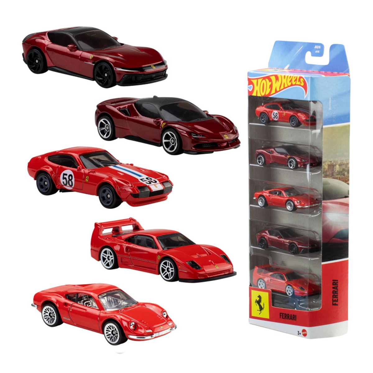 Imagem 0 de Carro Hot Wheels Ferraris - Pack 5 Unidades - Modelo Sortido Envio Aleatório