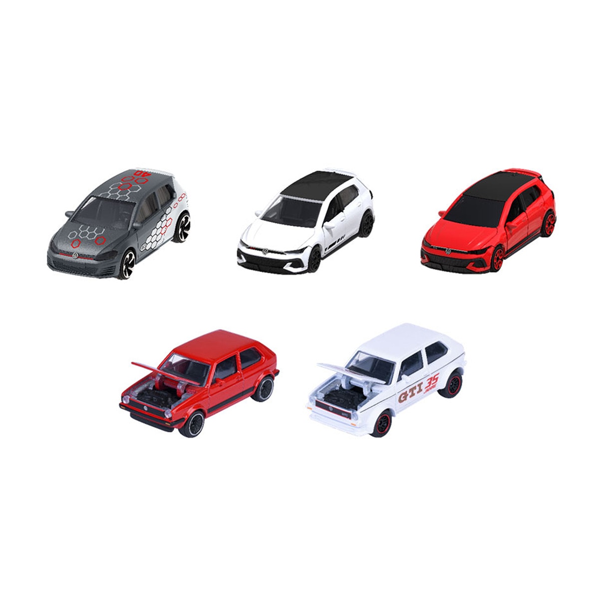 Imagen 2 de Pack regalo Golf GTI con 5 coches metálicos 1:64 Edicion Coleccionista Volkswagen Majorette