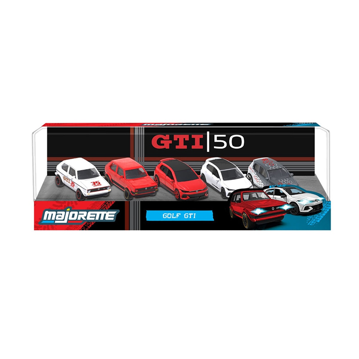 Imagen 3 de Pack regalo Golf GTI con 5 coches metálicos 1:64 Edicion Coleccionista Volkswagen Majorette
