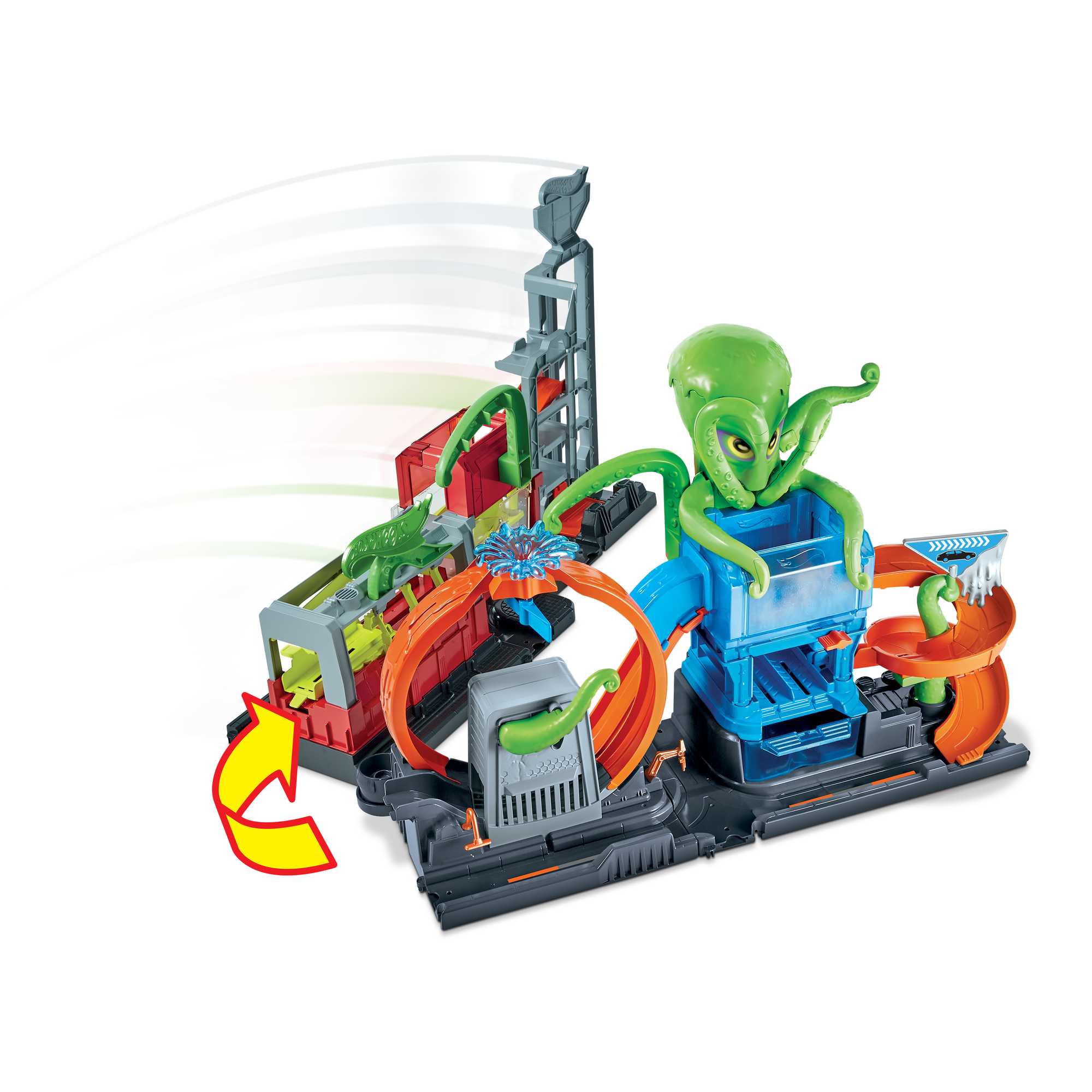 Lavadero de vehículos Pulpo Color Reveal pista de coches de juguete incluye 1 vehículo die-cast Hot Wheels City 4