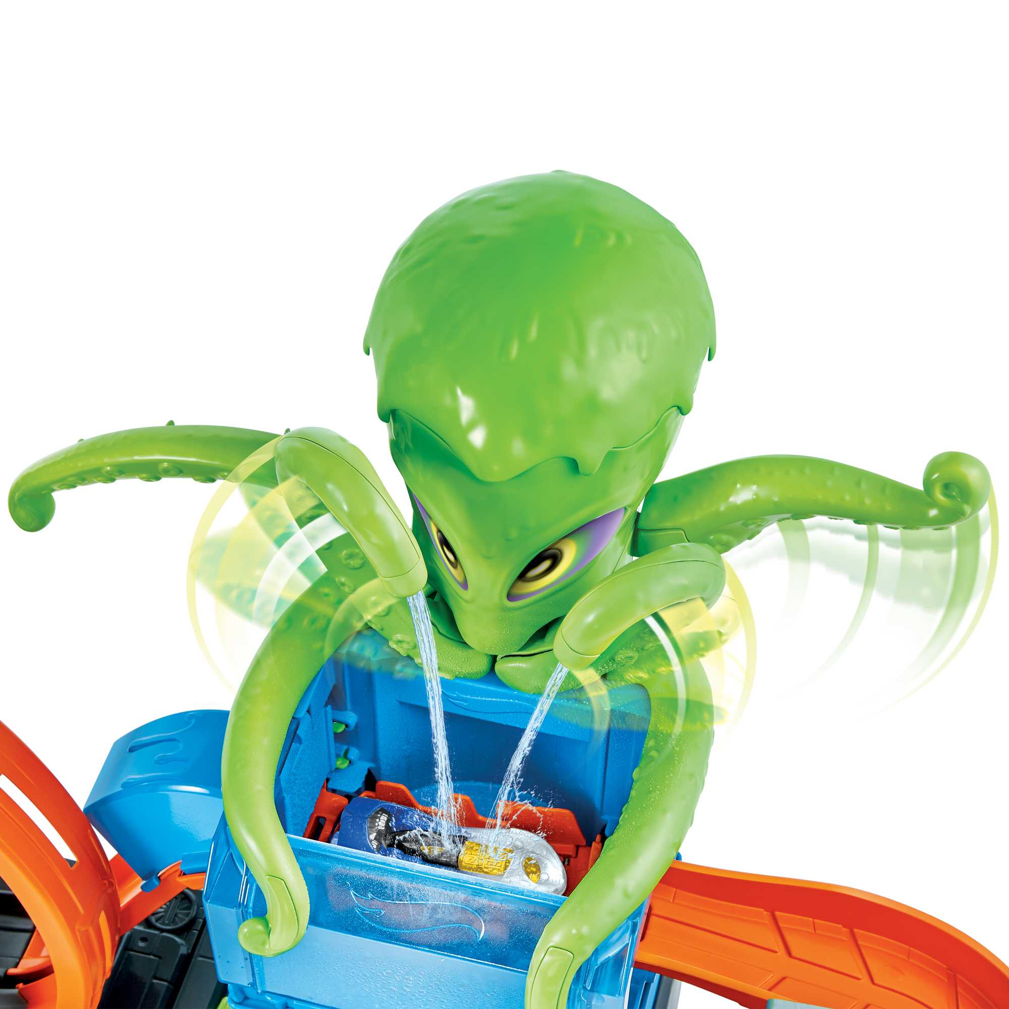 Lavadero de vehículos Pulpo Color Reveal pista de coches de juguete incluye 1 vehículo die-cast Hot Wheels City 7
