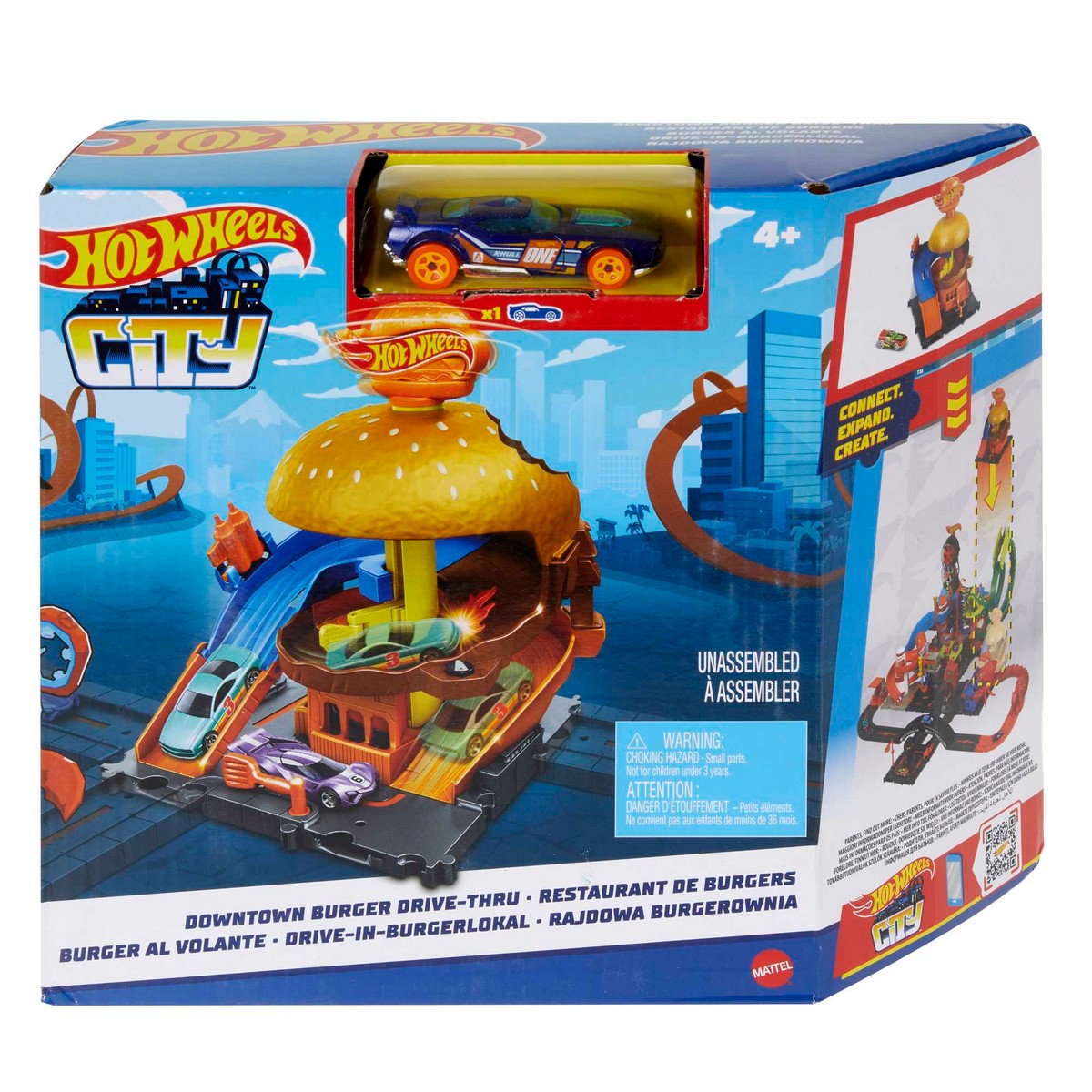 Hot Wheels City Centro de la ciudad, surtido de pistas para coches de juguete 6