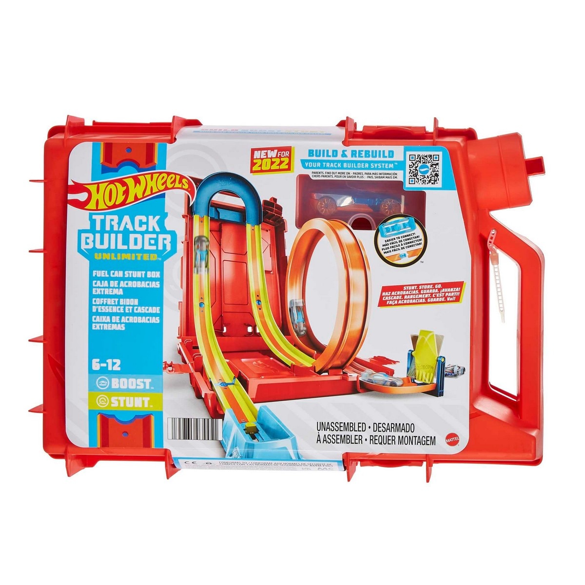 Caja Lata de gasolina Set de pistas para coches de juguete Hot Wheels Track Builder 2