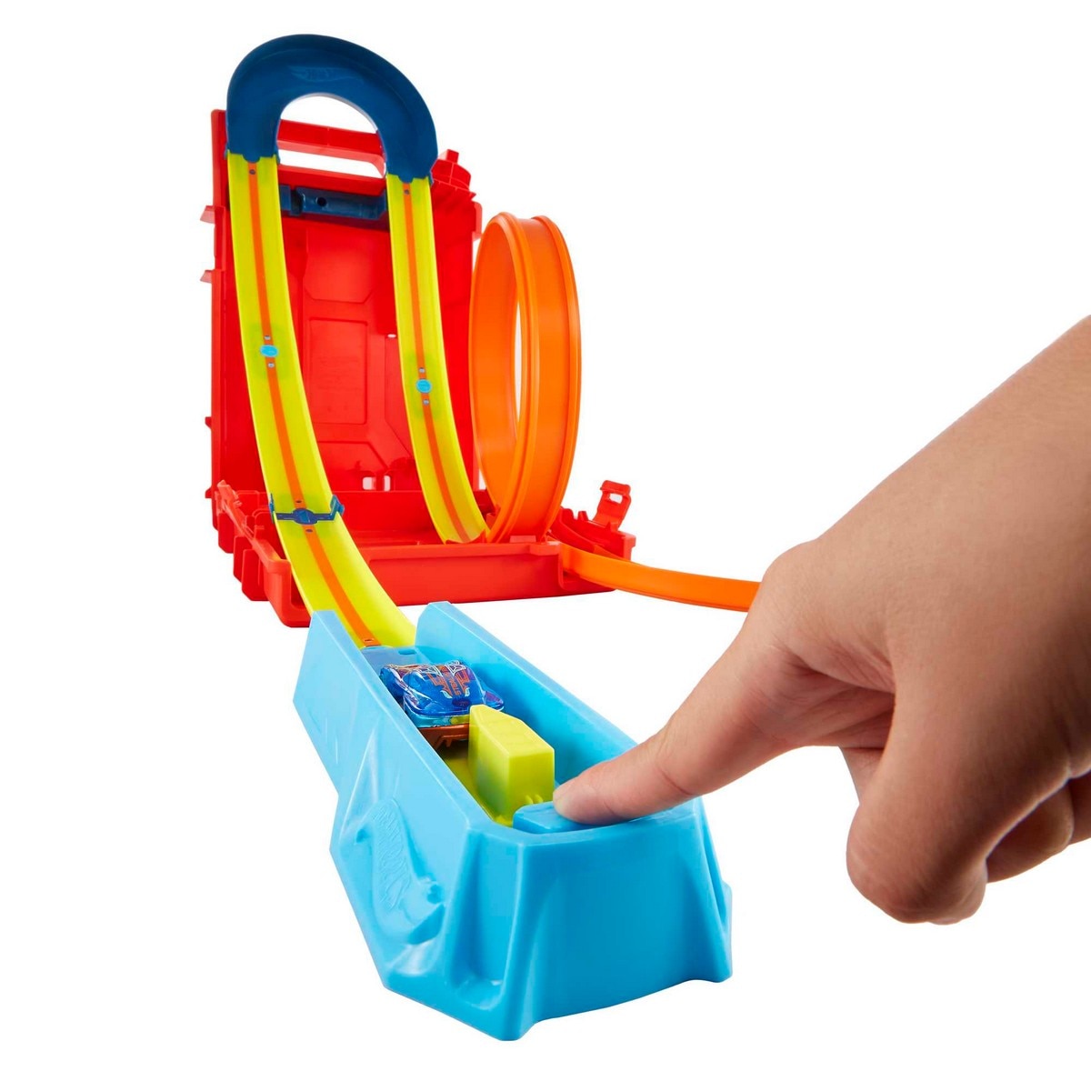 Caja Lata de gasolina Set de pistas para coches de juguete Hot Wheels Track Builder 6
