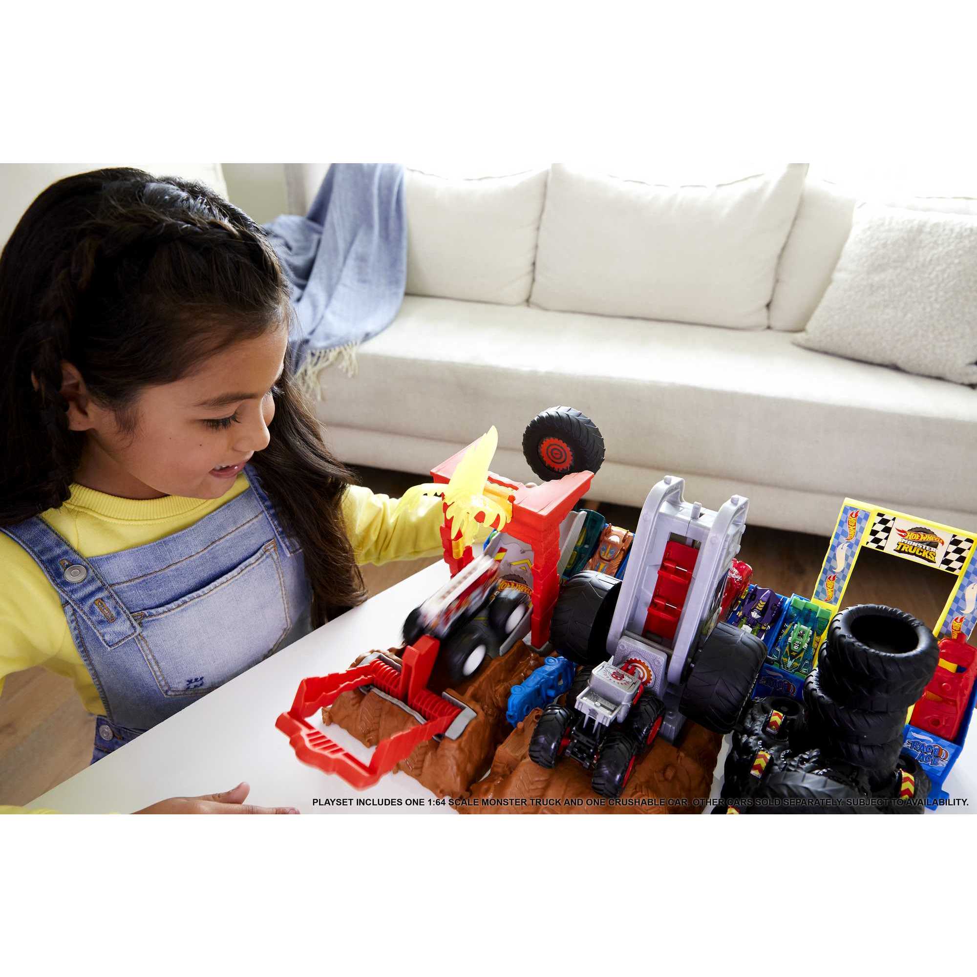 Pista Retos de destrucción para coches de jugueteMonster Trucks  Hot Wheels 6