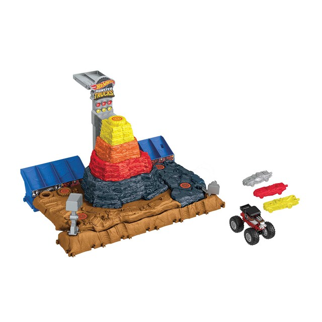 Pista Central para coches de juguete Monster Trucks Hot Wheels