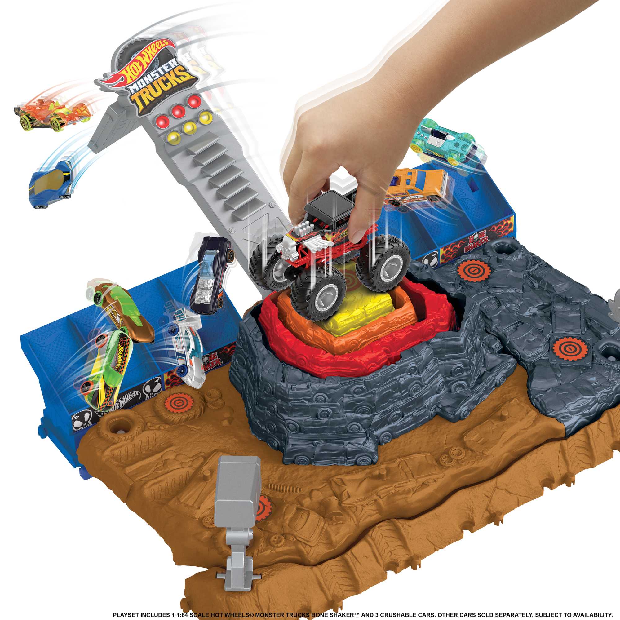 Pista Central para coches de juguete Monster Trucks Hot Wheels 7