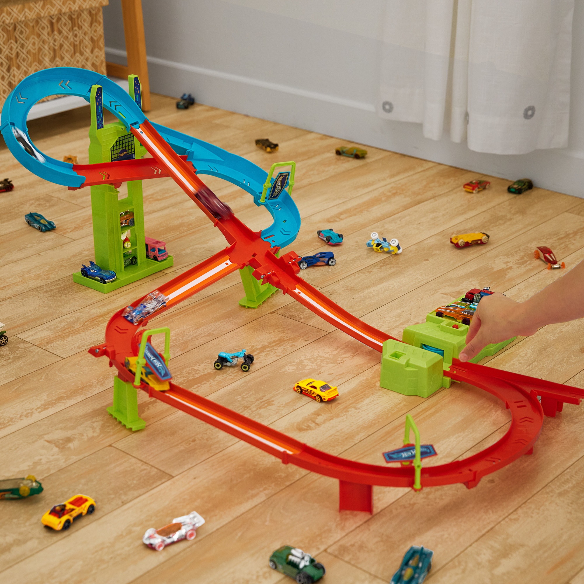Pista para coches de juguete surtidos Circuito a toda velocidad Neon Speeders Hot Wheels 4