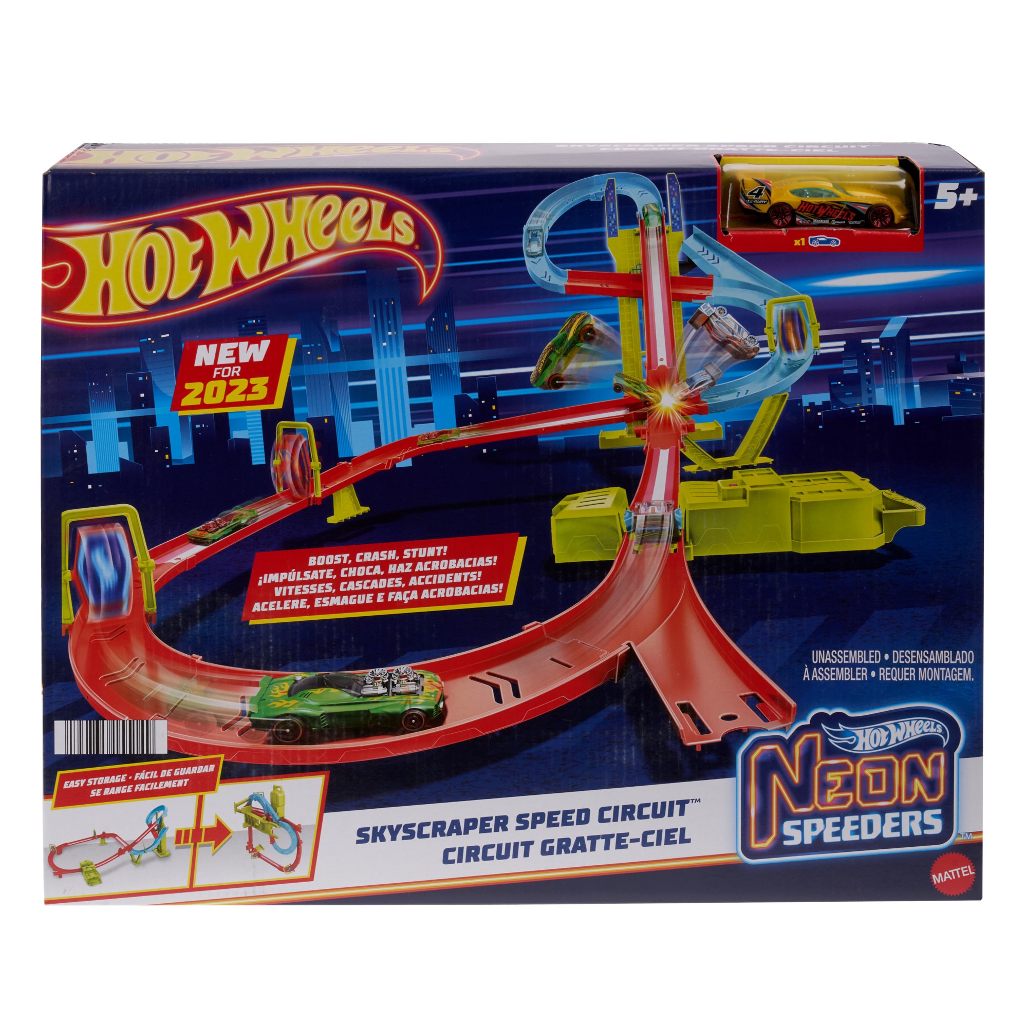 Pista para coches de juguete surtidos Circuito a toda velocidad Neon Speeders Hot Wheels 7