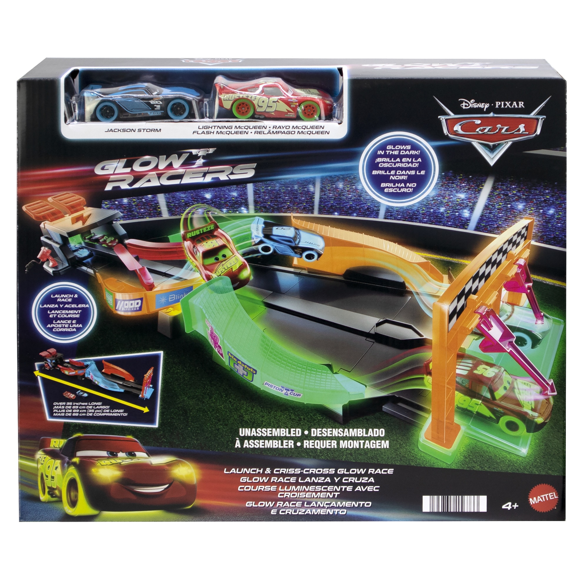 Pista para coches de juguete surtido Night Racing Disney Pixar Cars Mattel 7