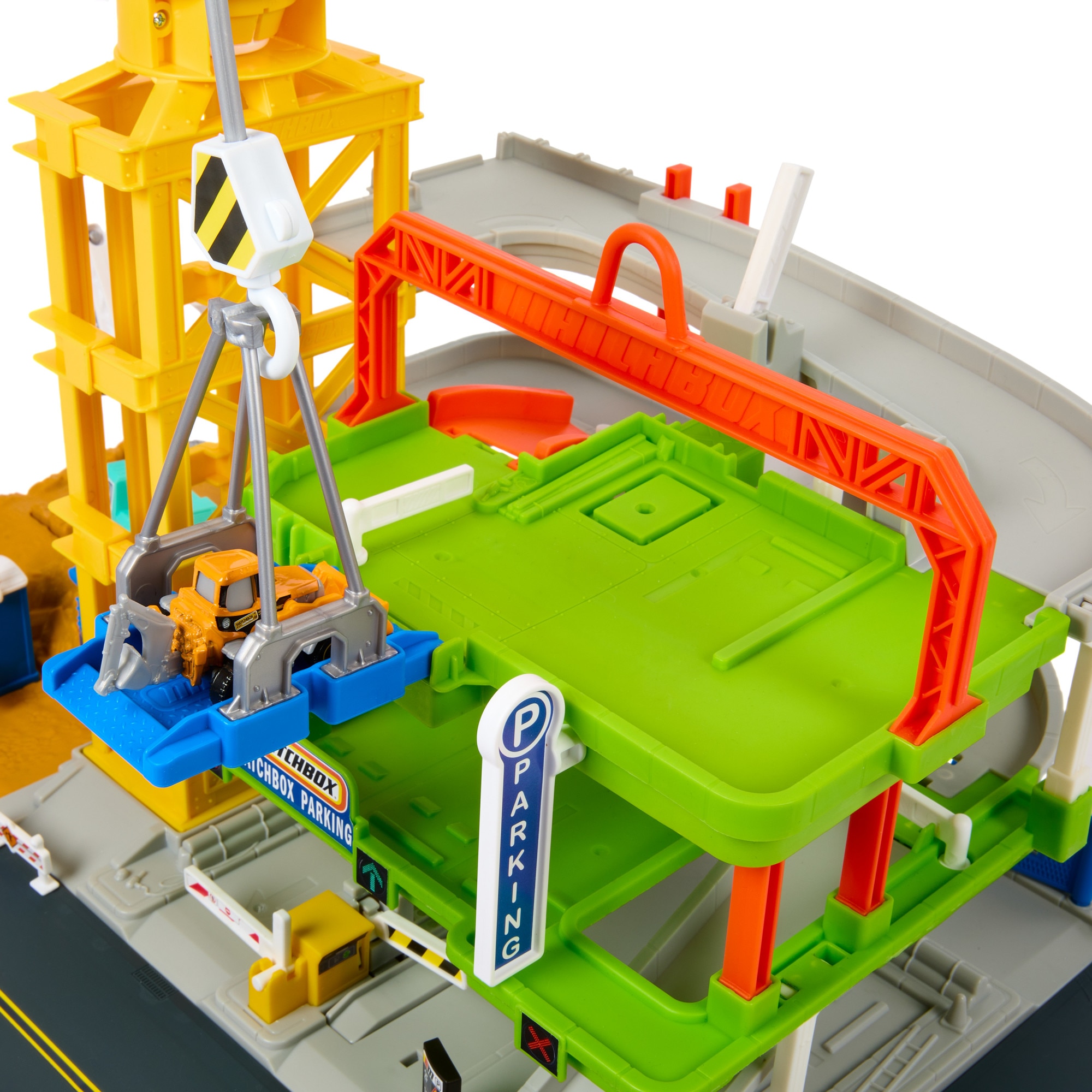 Pista para coches de juguete surtido Zona de construcción Matchbox Action Drivers Mattel 3