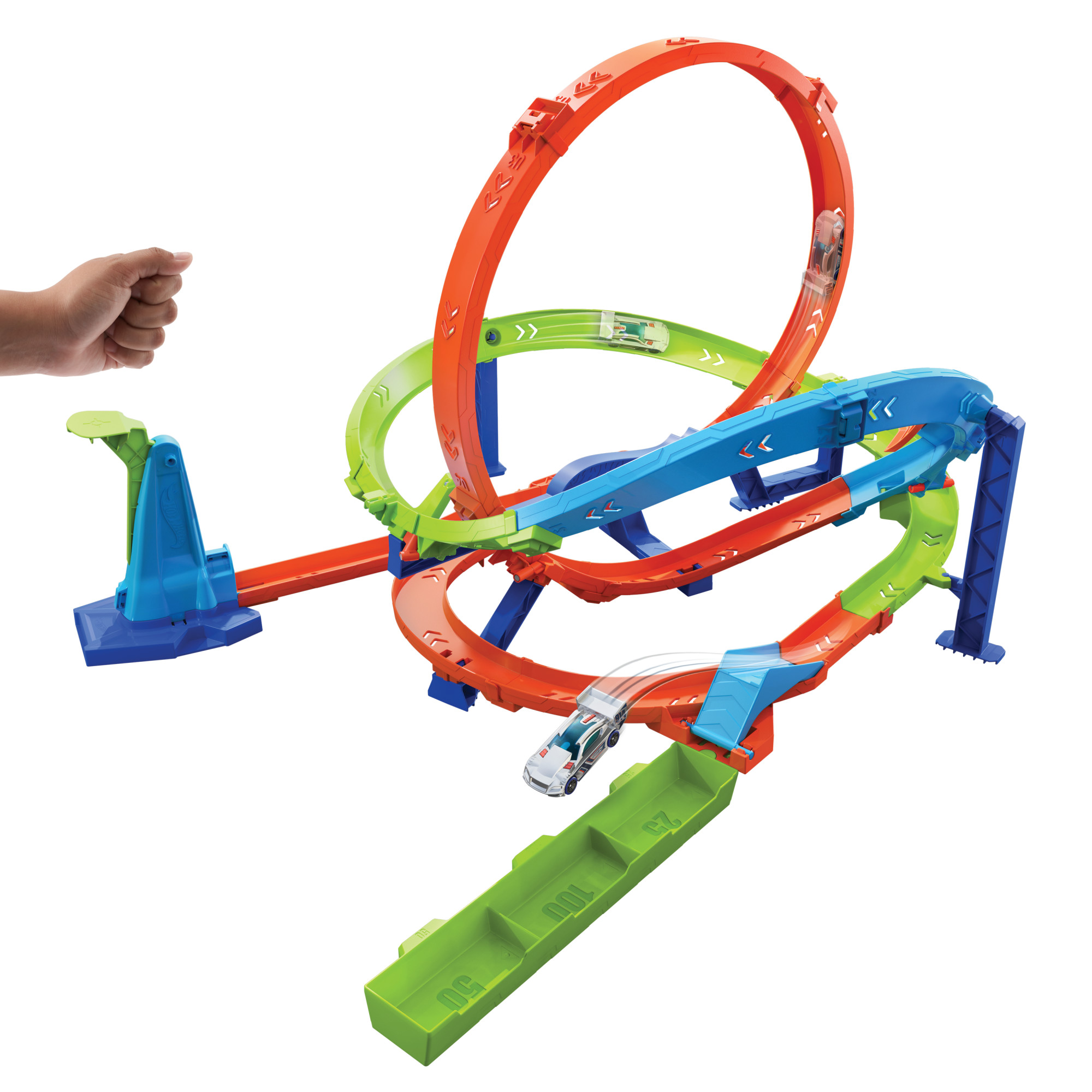 Pista para coches de juguete Ciclón Looping Extremo Hot Wheels Action 4