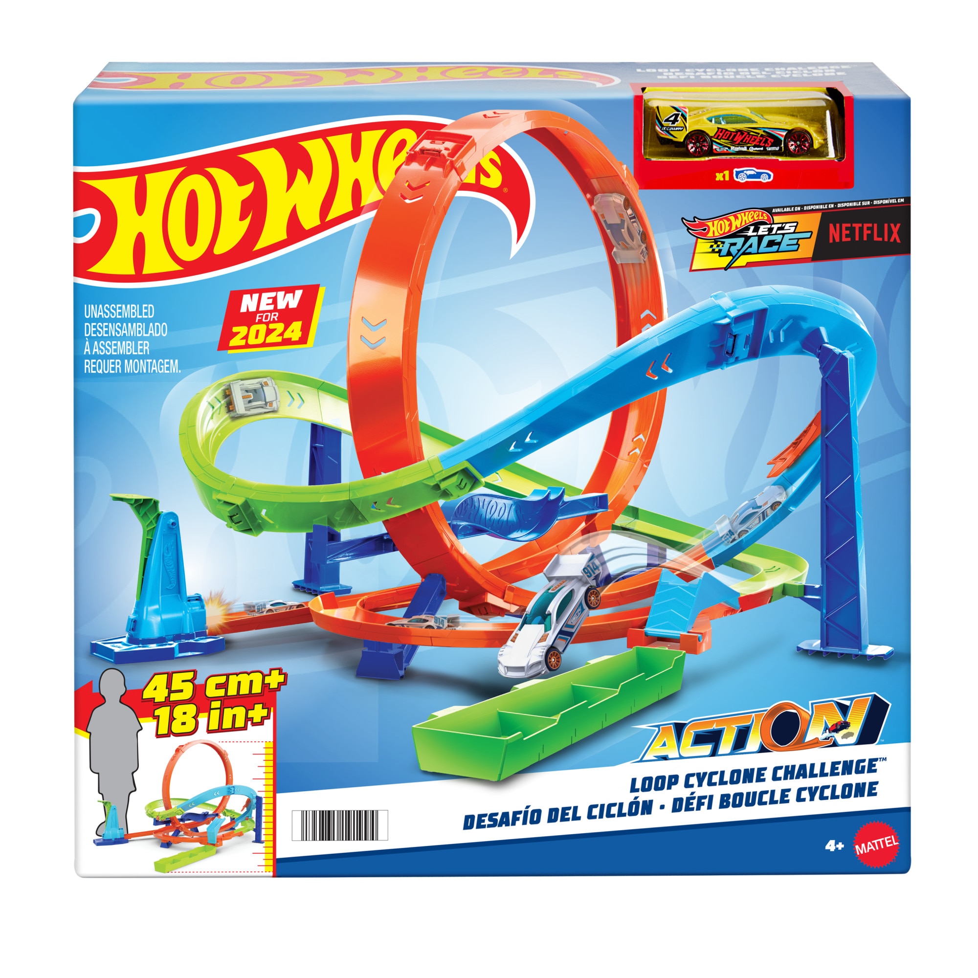 Pista para coches de juguete Ciclón Looping Extremo Hot Wheels Action 6