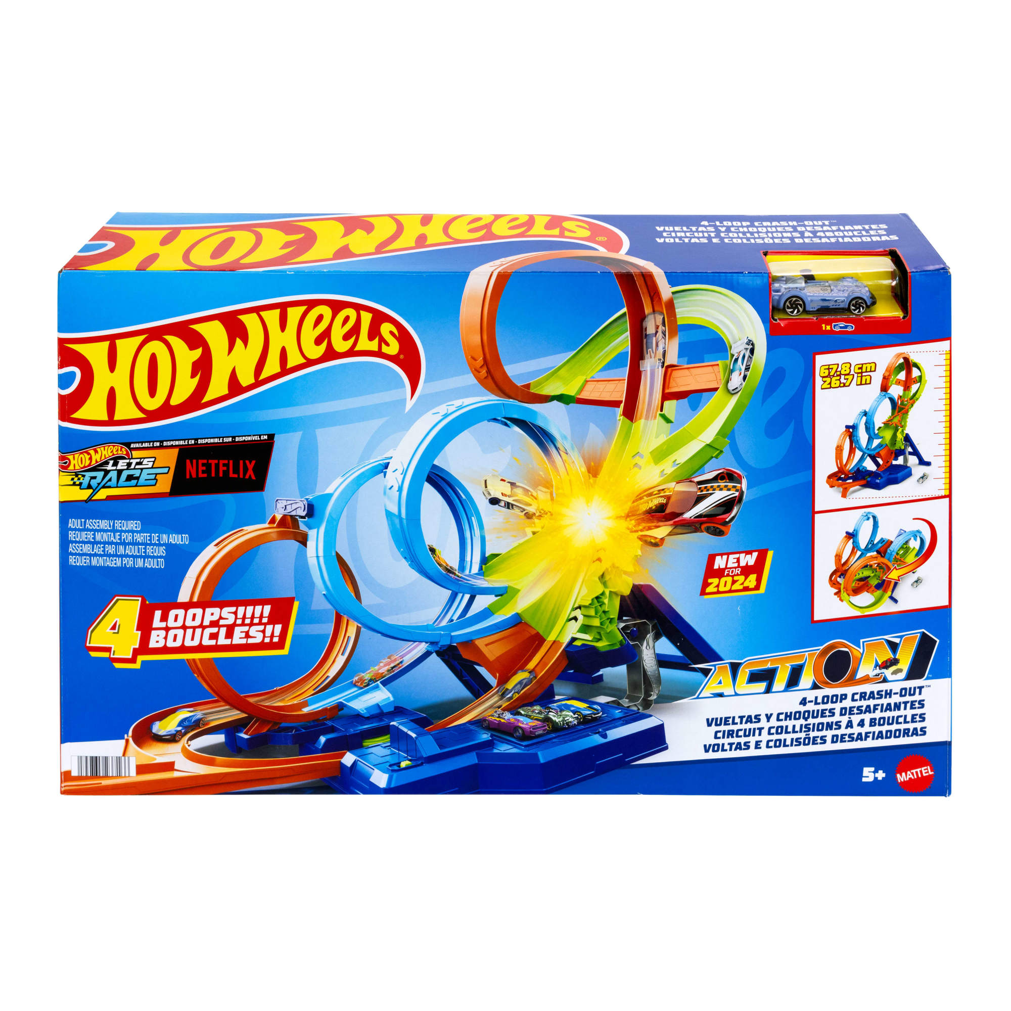 Conjunto de pista 4-Loop Crash-Out Hot Wheels 7