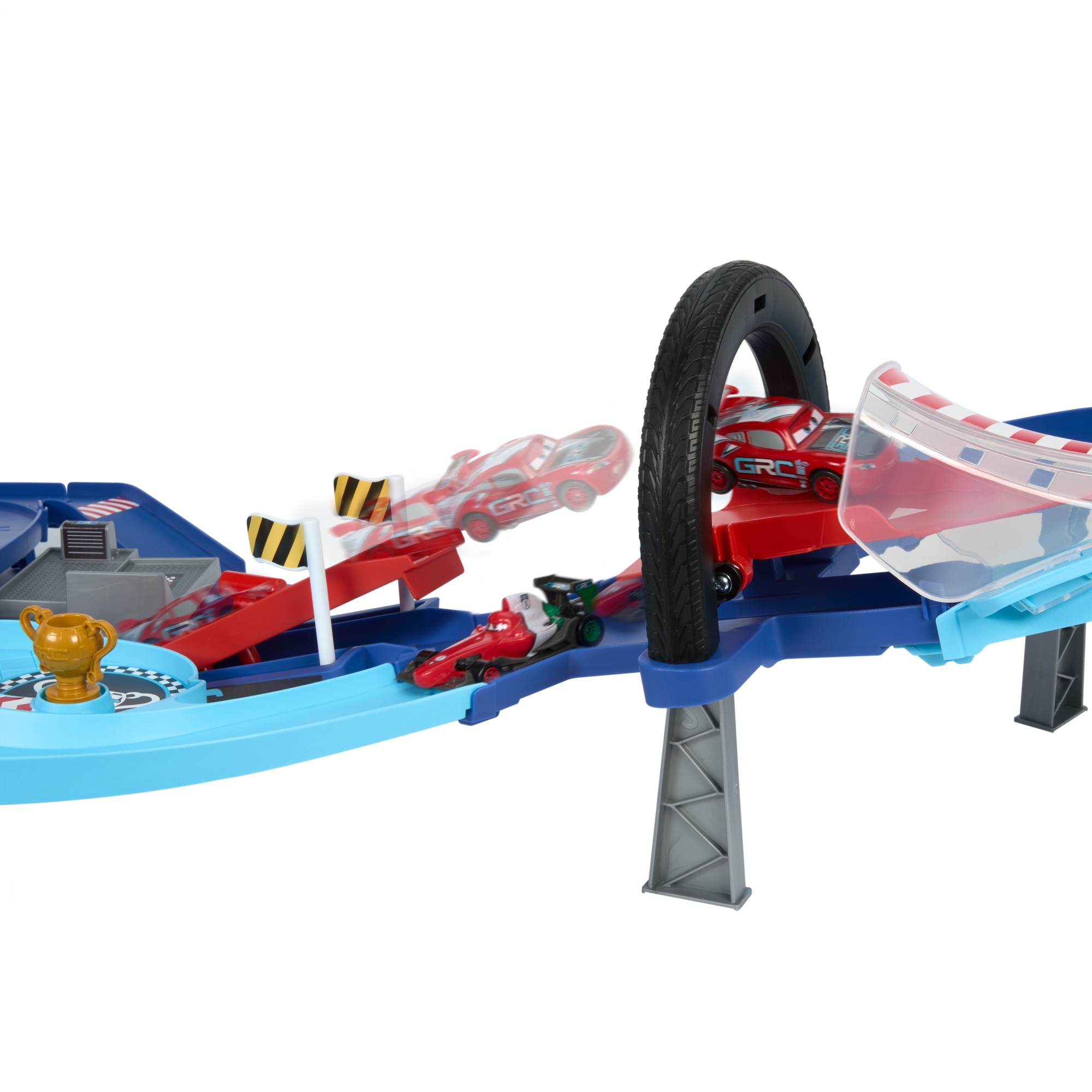 Pista para coches de juguete Global Racers Cup Pista de salto GRC Disney Pixar Cars Mattel 4